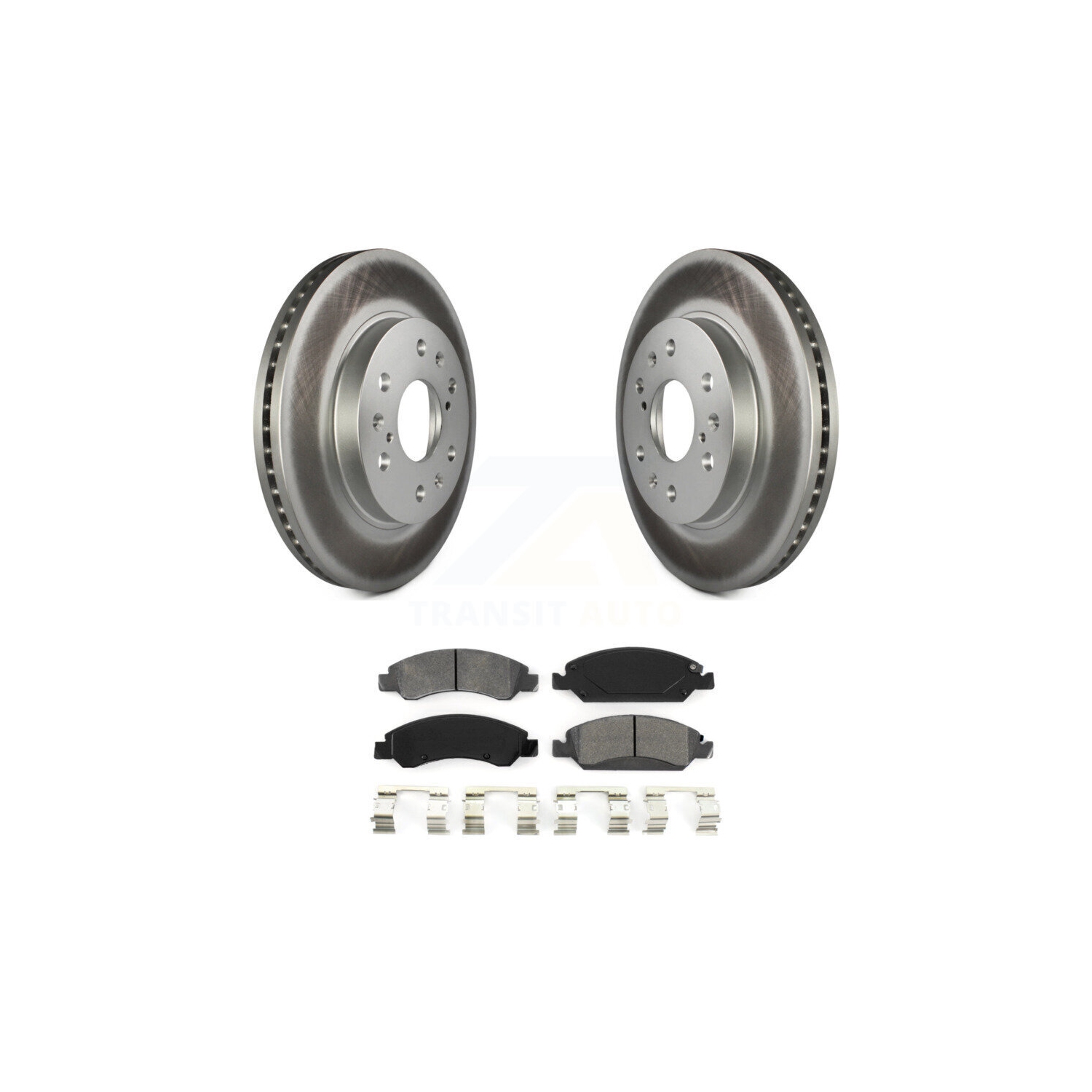 Front Coated Brake Rotor Semi-Metallic Pad Kit For GMC Sierra 1500 Chevrolet Silverado XL KGS-100036