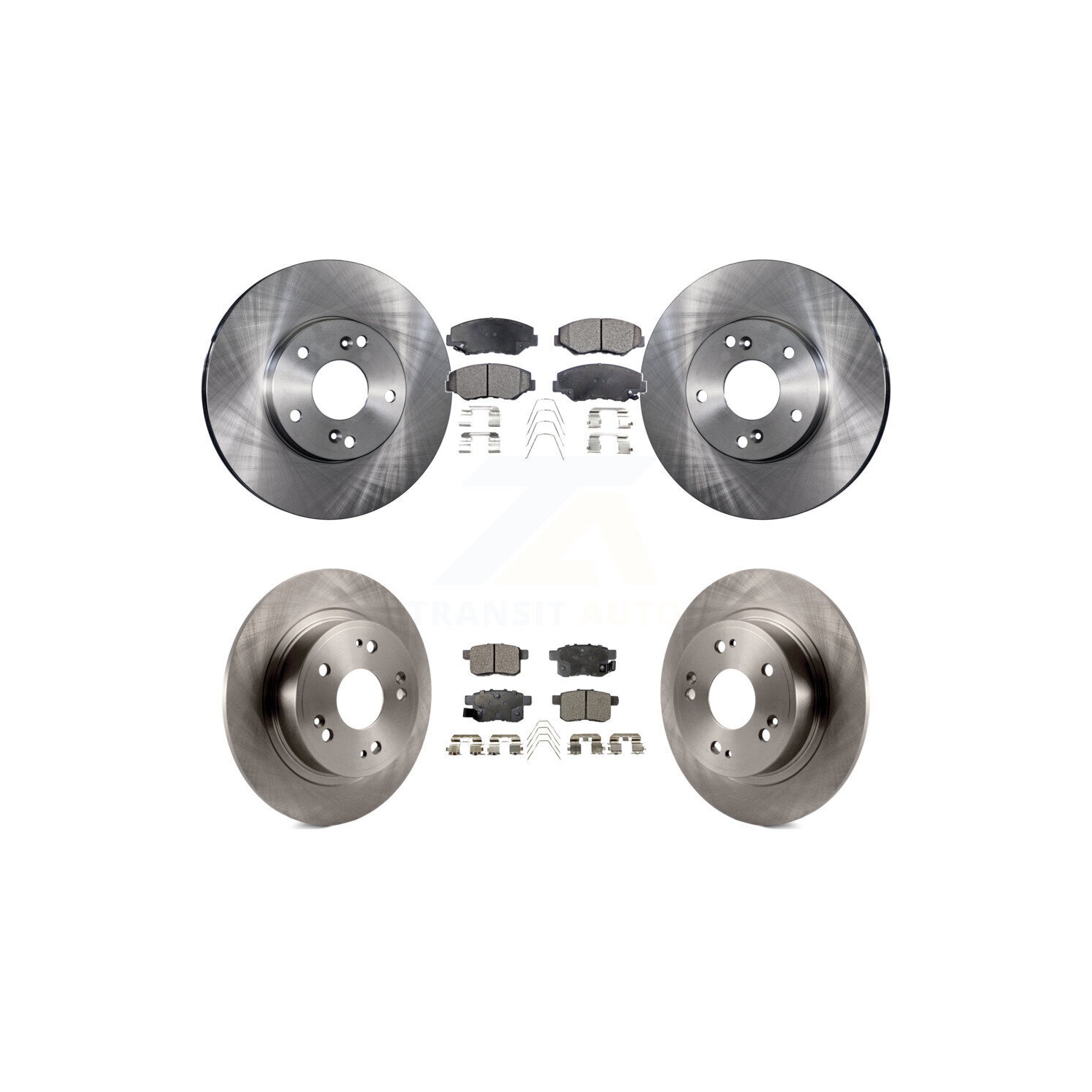 Front Rear Disc Brake Rotors And Semi-Metallic Pads Kit For Honda Accord K8F-101054