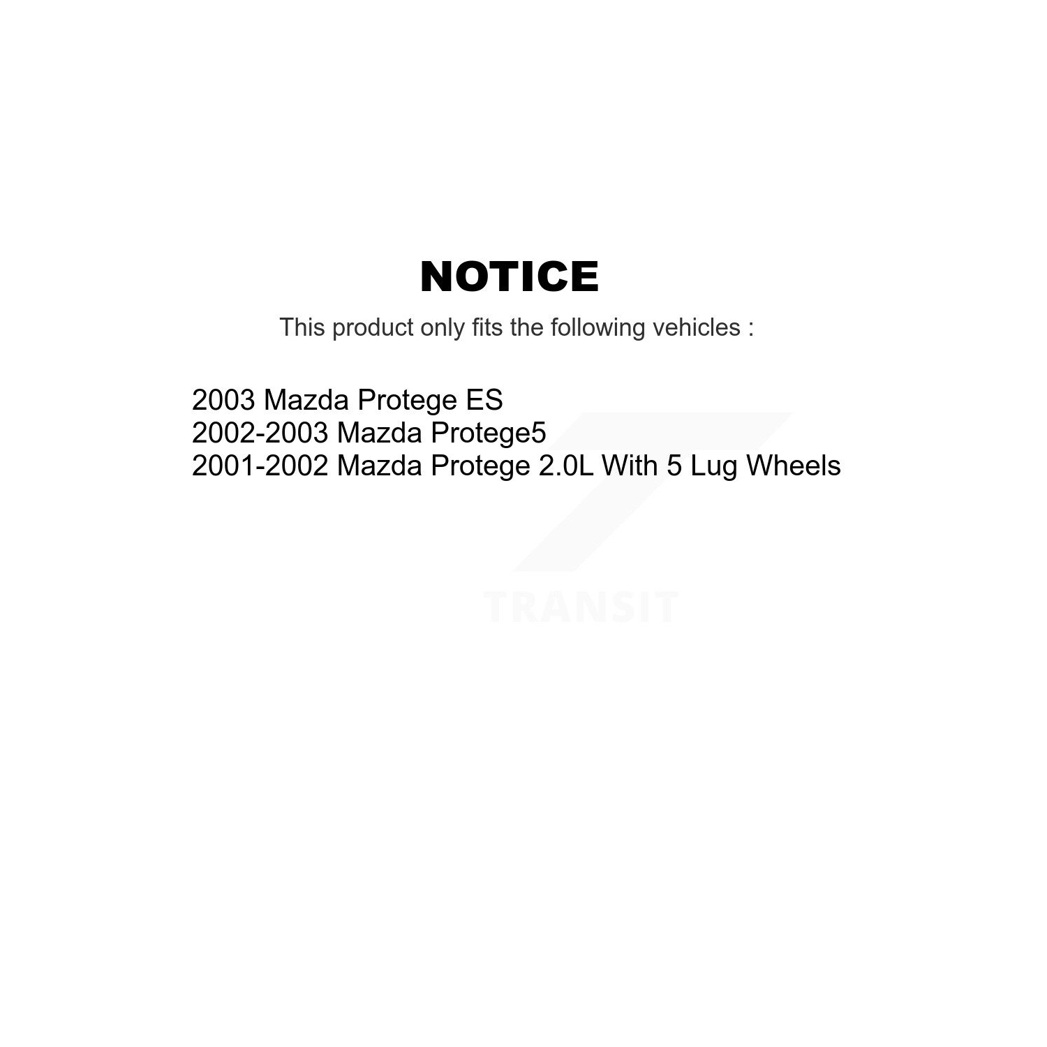 Disques de frein avant et plaquettes semi-métalliques pour Mazda Proteinge Protege5 K8S-100281