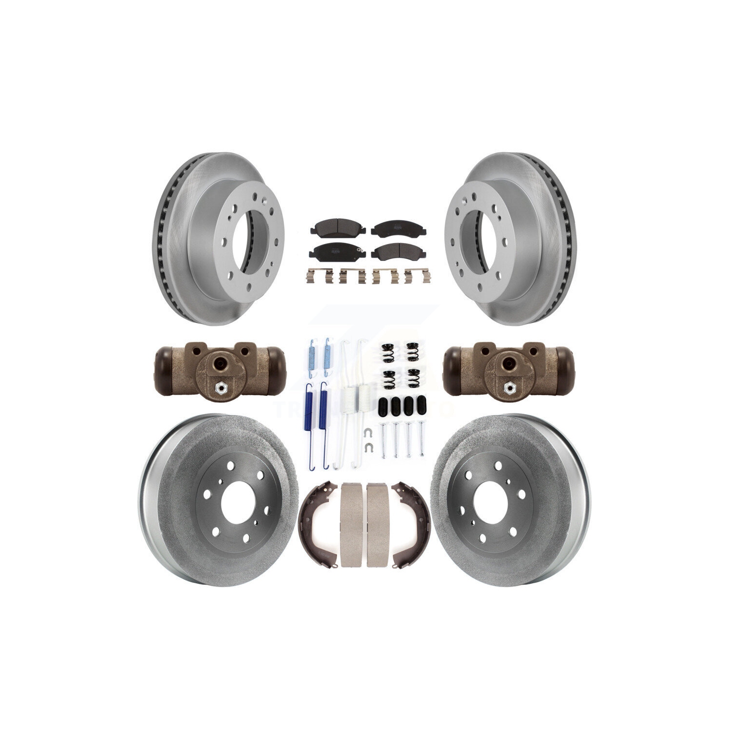 Front Rear Coat Brake Rotor Semi-Metallic Pad Drum Kit For Chevrolet Silverado 1500 KGF-101835