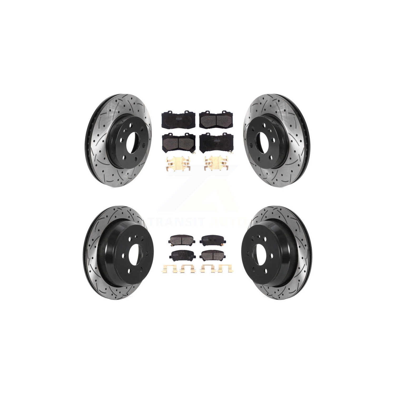 Ensemble de plaquettes semi-métalliques pour rotor de frein à fente de perceuse arrière avant pour Chevrolet Colorado GMC Canyon KDF-100795