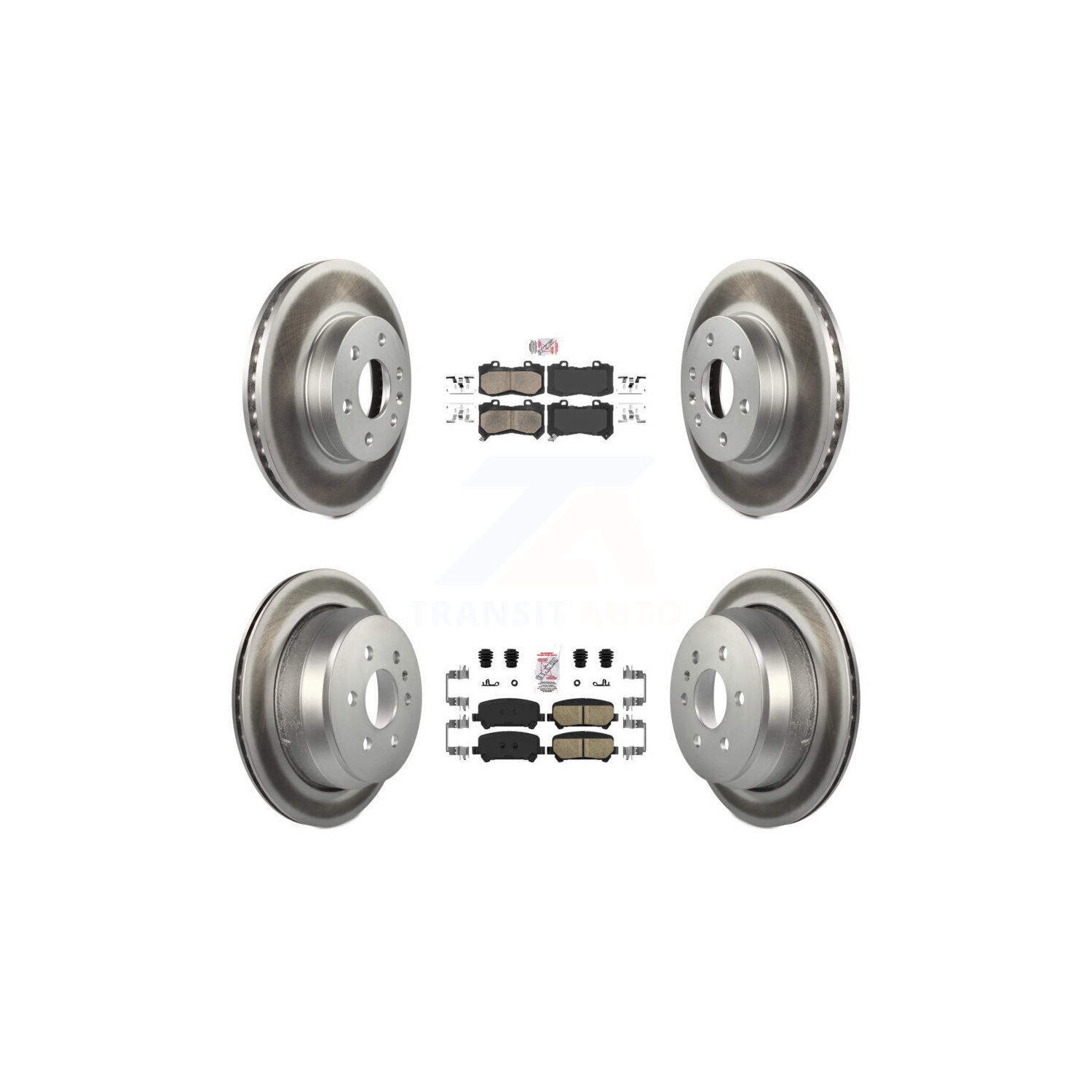 Front Rear Ceramic Pad Coated Brake Rotor Kit For 2015-2020 Chevrolet Colorado GMC Canyon KGA-101154