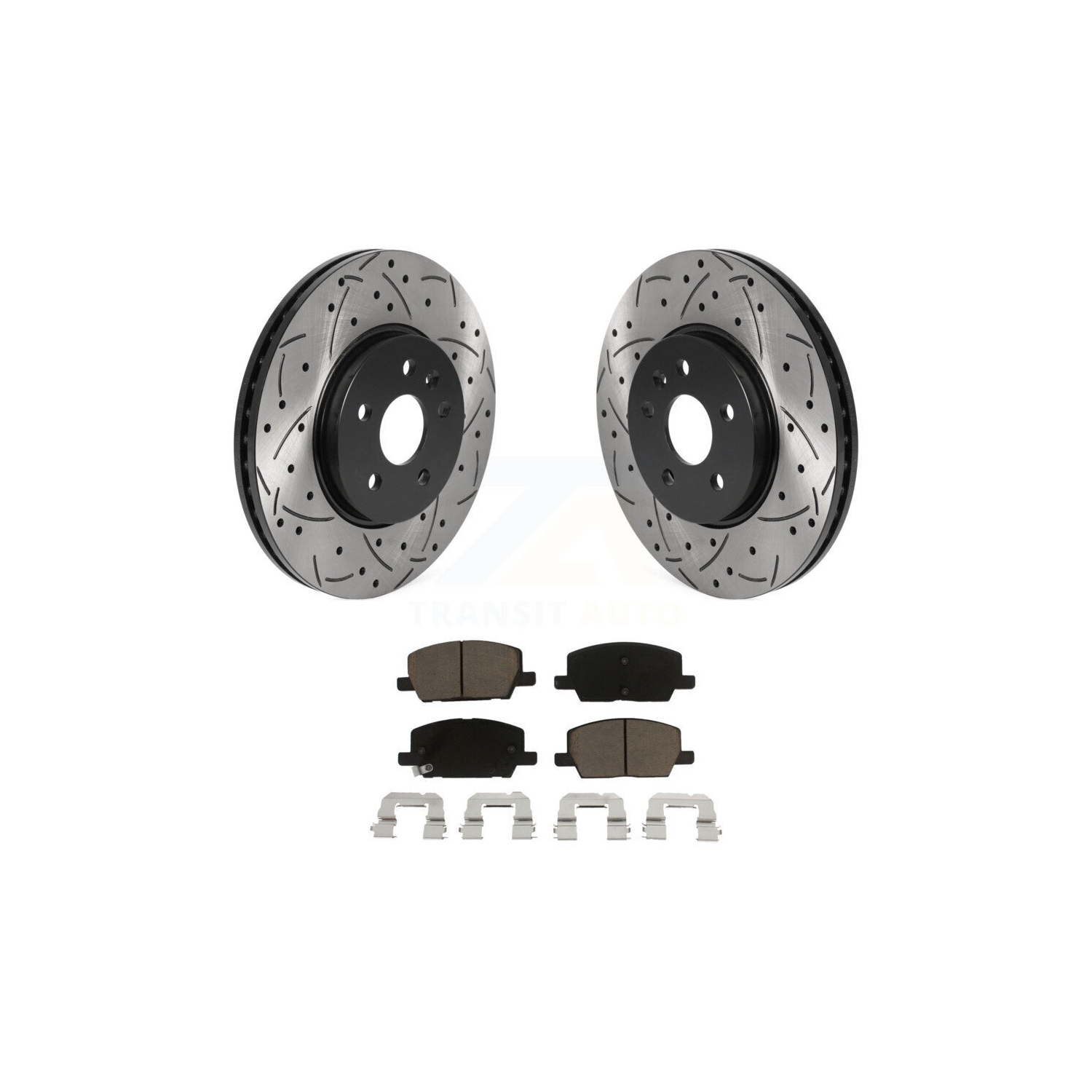 Front Coated Drill Slot Disc Brake Rotors Ceramic Pad Kit For Buick Encore Chevrolet Trax KDC-100143