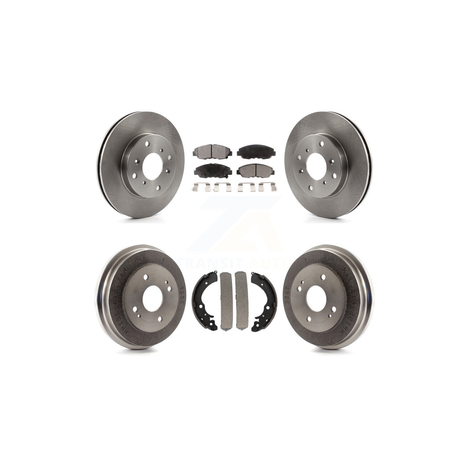 Front Rear Brake Rotors Ceramic Pad & Drum Kit For 1998-2002 Honda Accord Coupe with 2.3L K8T-103601