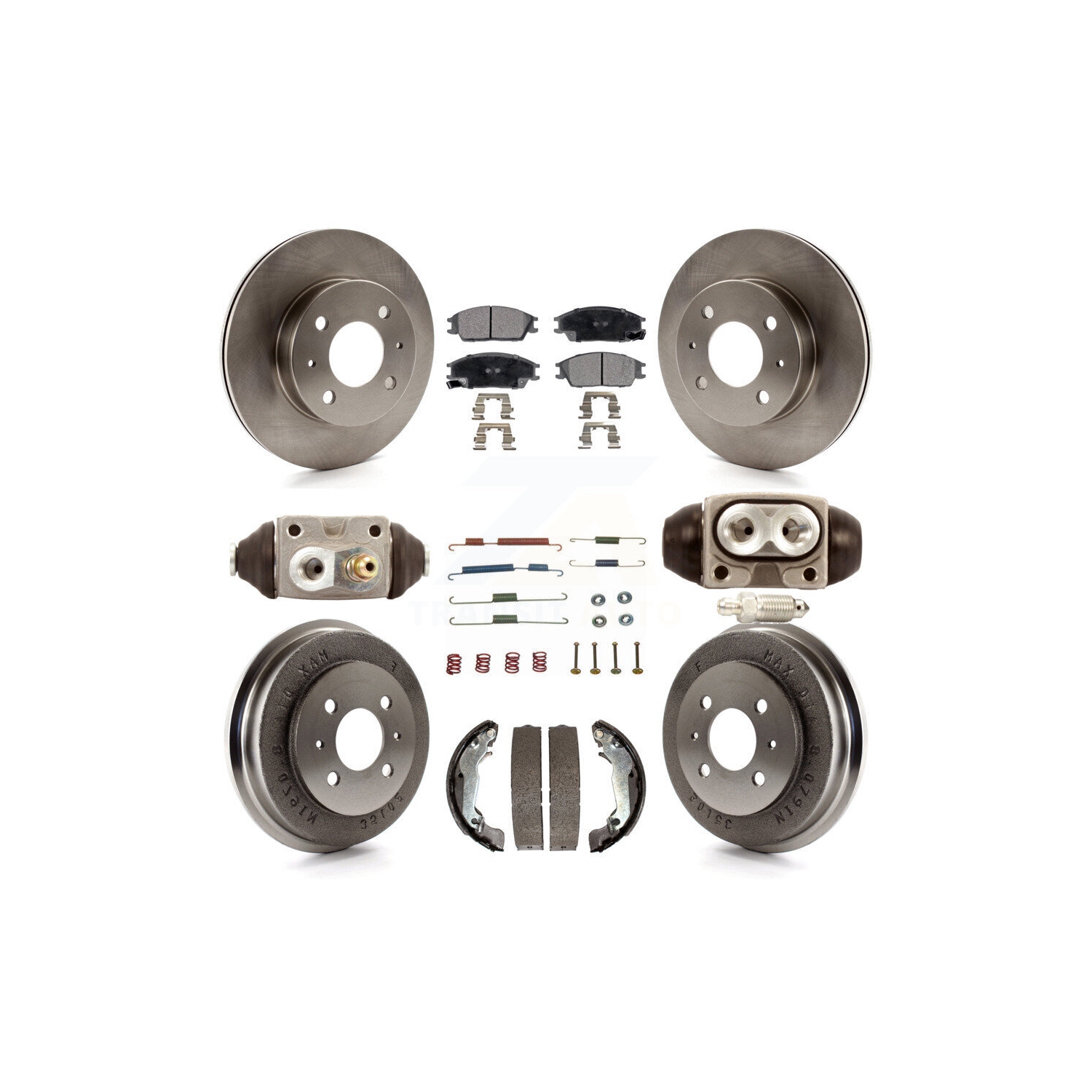 Front Rear Disc Brake Rotors Ceramic Pads And Drum Kit For 2003-2005 Hyundai Accent K8T-102971