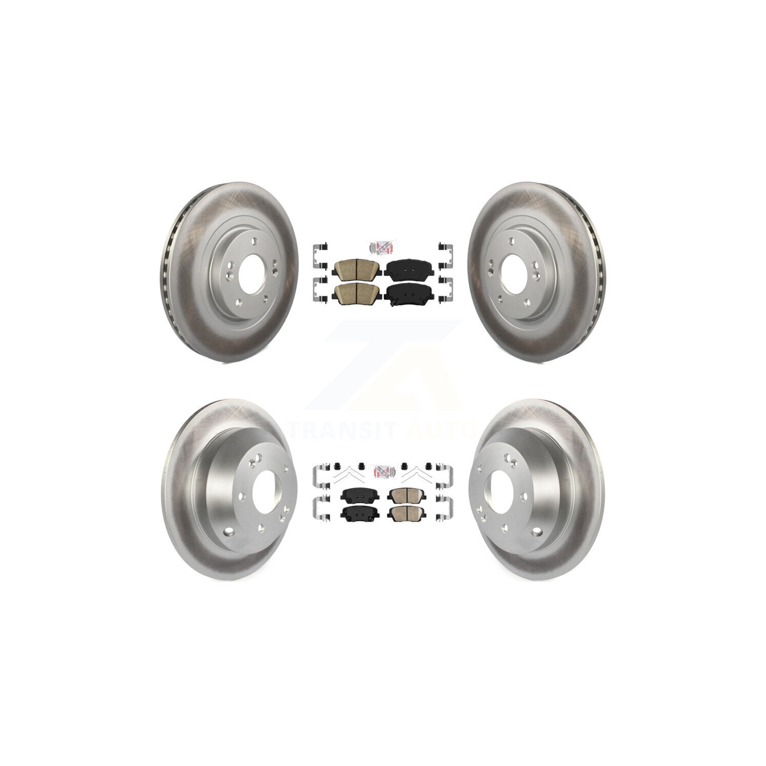 Plaquettes de frein avant arrière en céramique et ensemble de disques de frein enduits pour Kia Sorento avec étriers peints en rouge KGA-105031