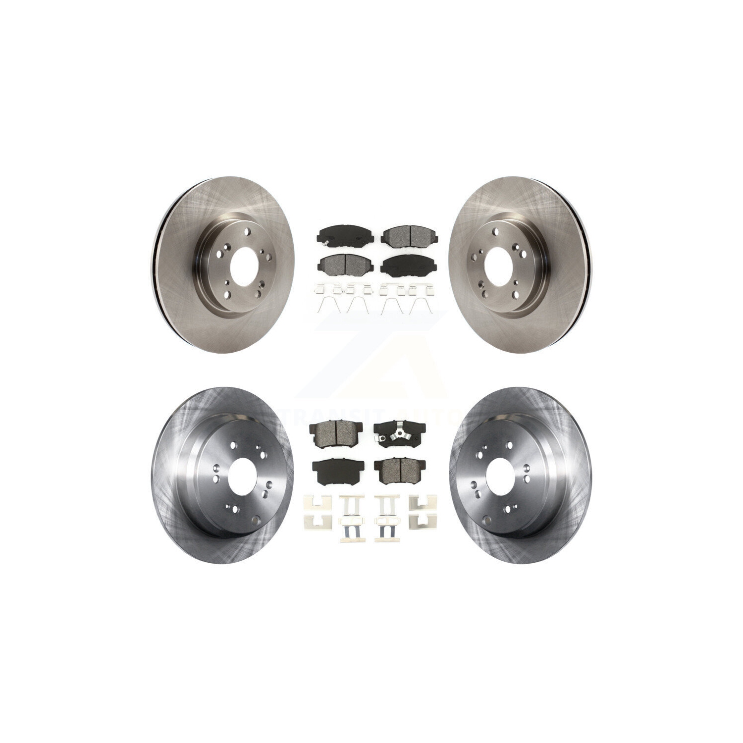 Front Rear Disc Brake Rotors And Semi-Metallic Pads Kit For 2005-2006 Honda CR-V K8S-101251