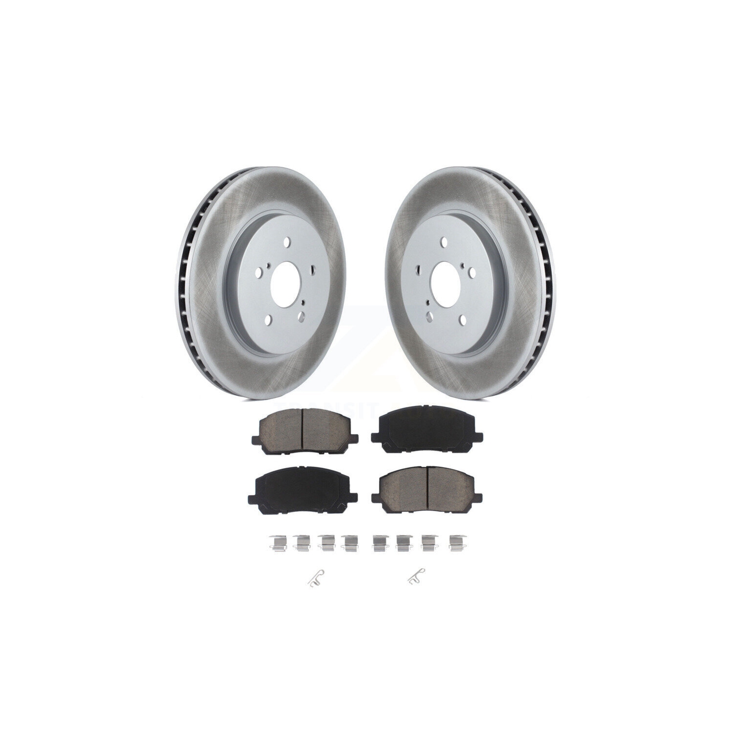 Front Coated Brake Rotor & Ceramic Pad Kit For 2006-2007 Toyota Highlander Hybrid Limited KGC-102295