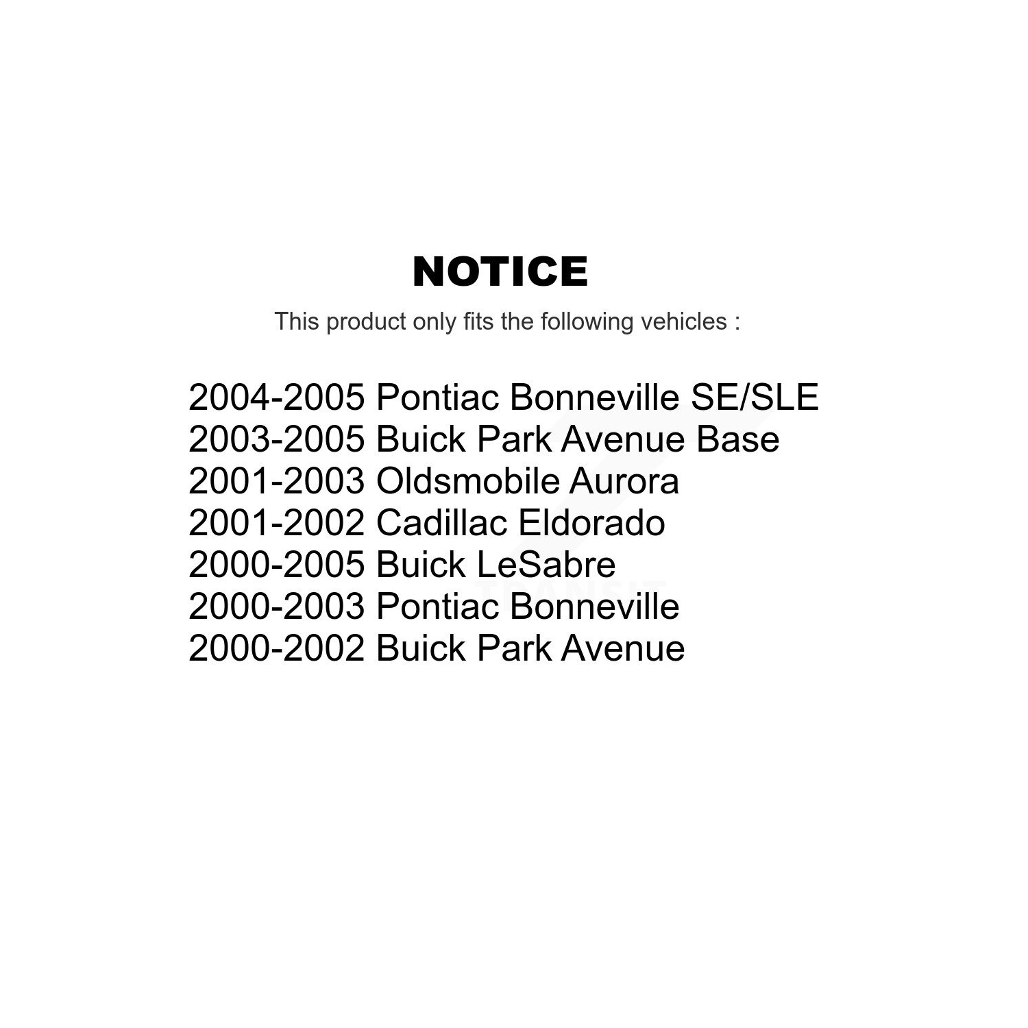 Disque de frein arrière et jeu de plaquettes semi-métalliques pour Buick LeSabre Pontiac Bonneville Park Avenue K8S-101524