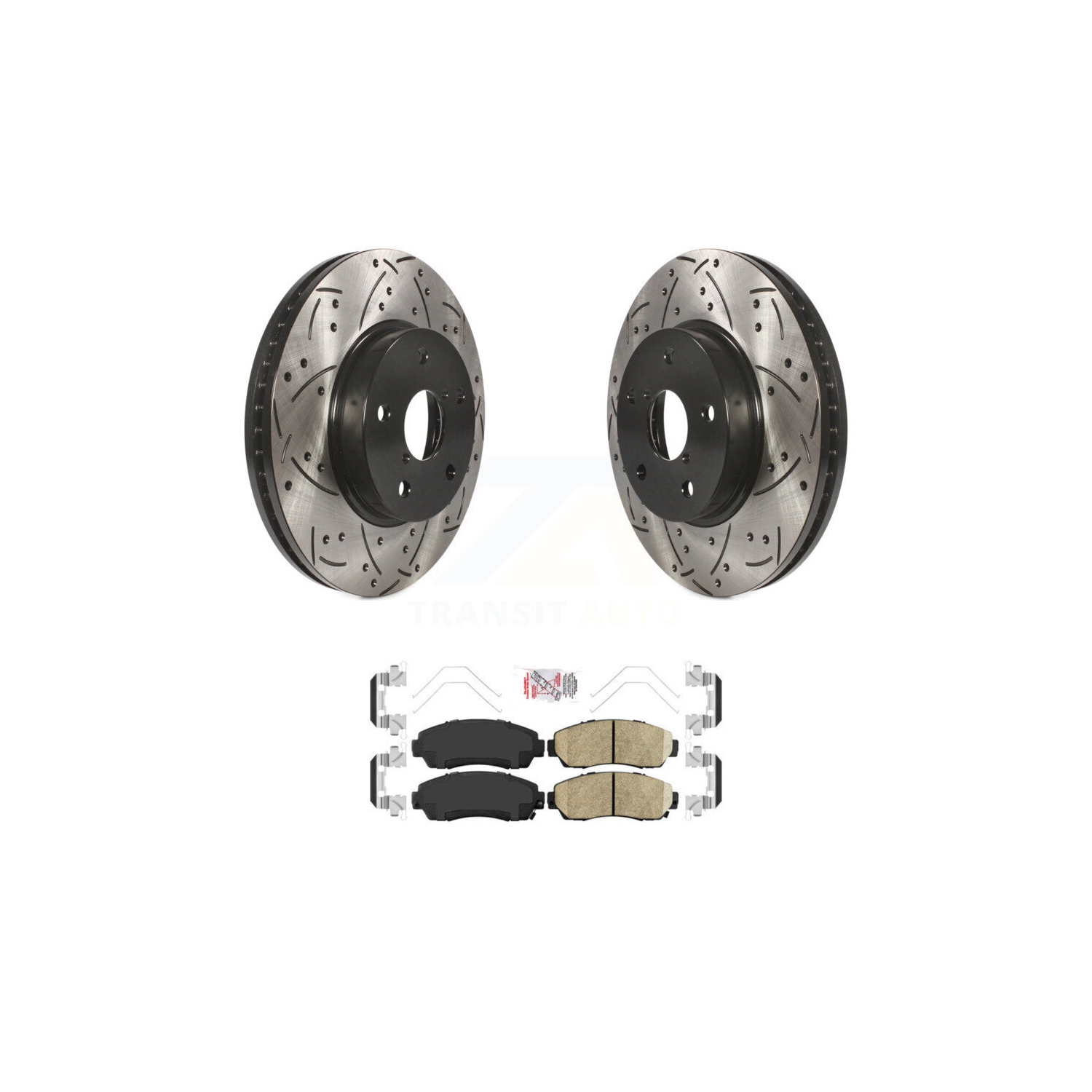 Front Coated Drill Slot Disc Brake Rotor Ceramic Pad Kit For 2016-2019 Subaru Legacy 2.5L KDA-100418