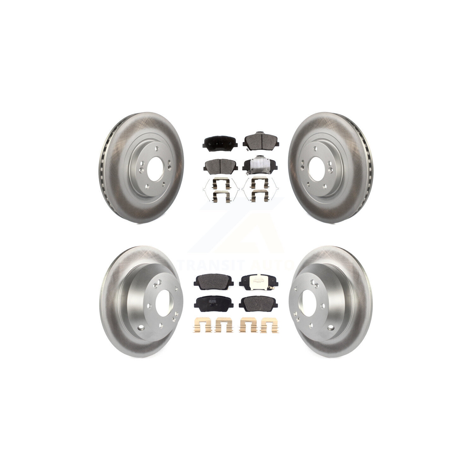 Front Rear Coat Brake Rotors Semi-Metallic Pad Kit For Kia Sorento Hyundai Santa Fe Sport KGF-101812