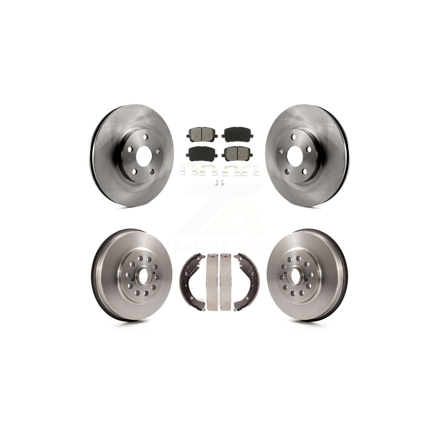 Front Rear Disc Brake Rotor Semi-Metallic Pad Drum Kit For Toyota Matrix Pontiac Vibe AWD K8S-103436