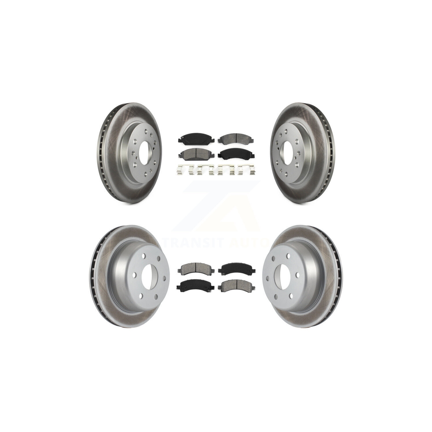 Front Rear Coated Brake Rotor Semi-Metallic Pad Kit For Chevrolet Express 1500 GMC Savana KGS-100571