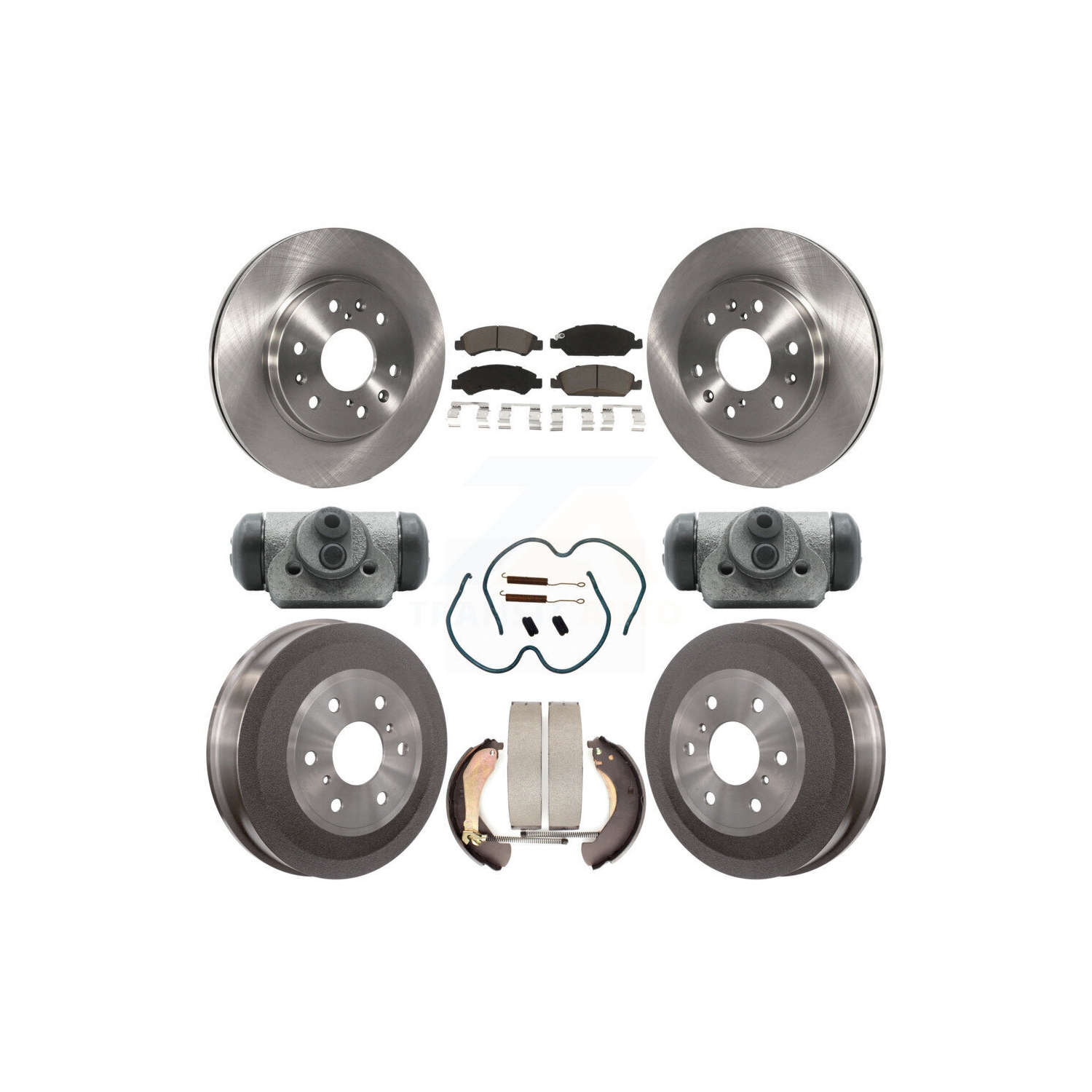 Front Rear Brake Rotor Ceramic Pad Drum Kit For Chevrolet Silverado 1500 GMC Sierra K8C-102856