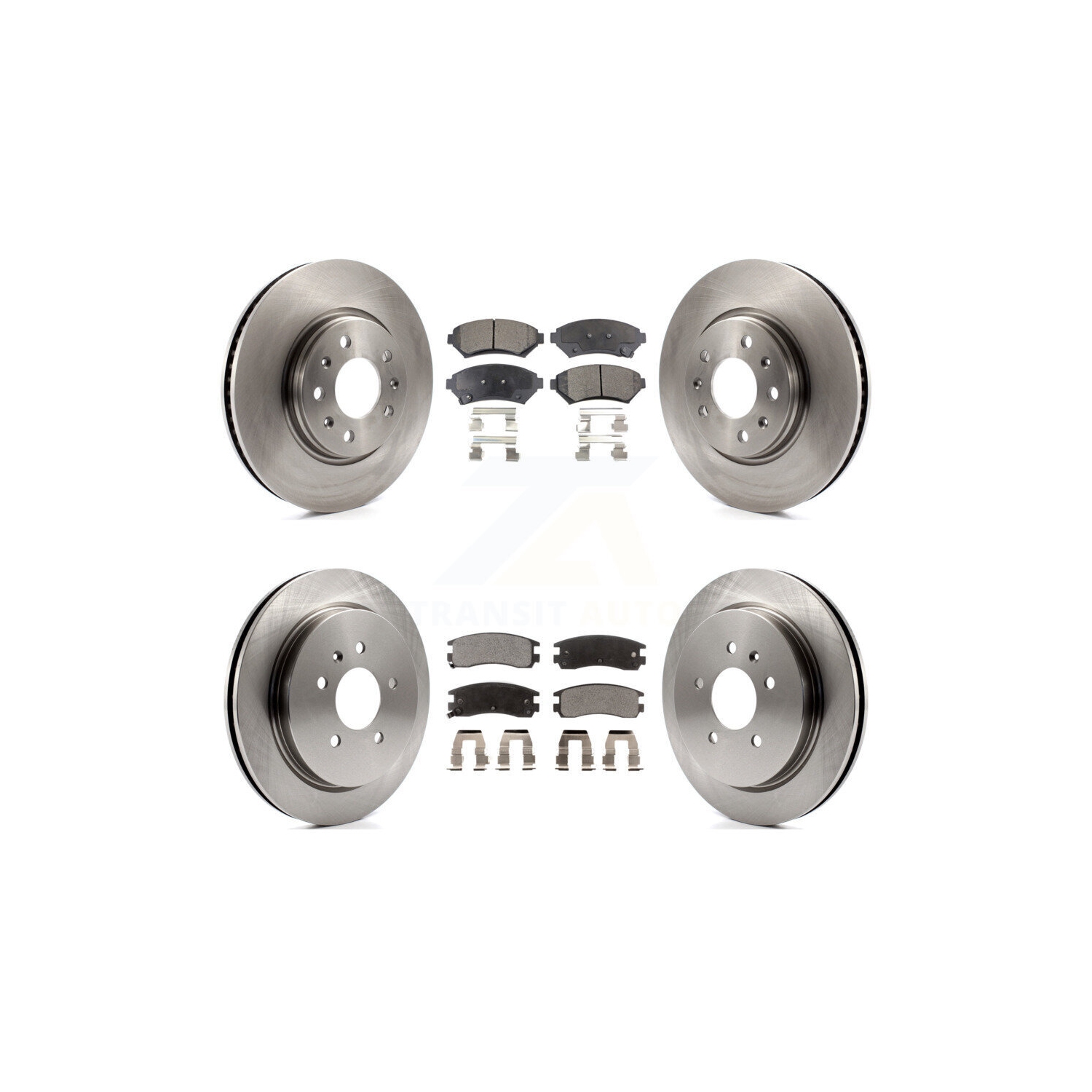 Front Rear Disc Brake Rotor & Ceramic Pad Kit For 2003 Cadillac Seville With Vented K8T-100801