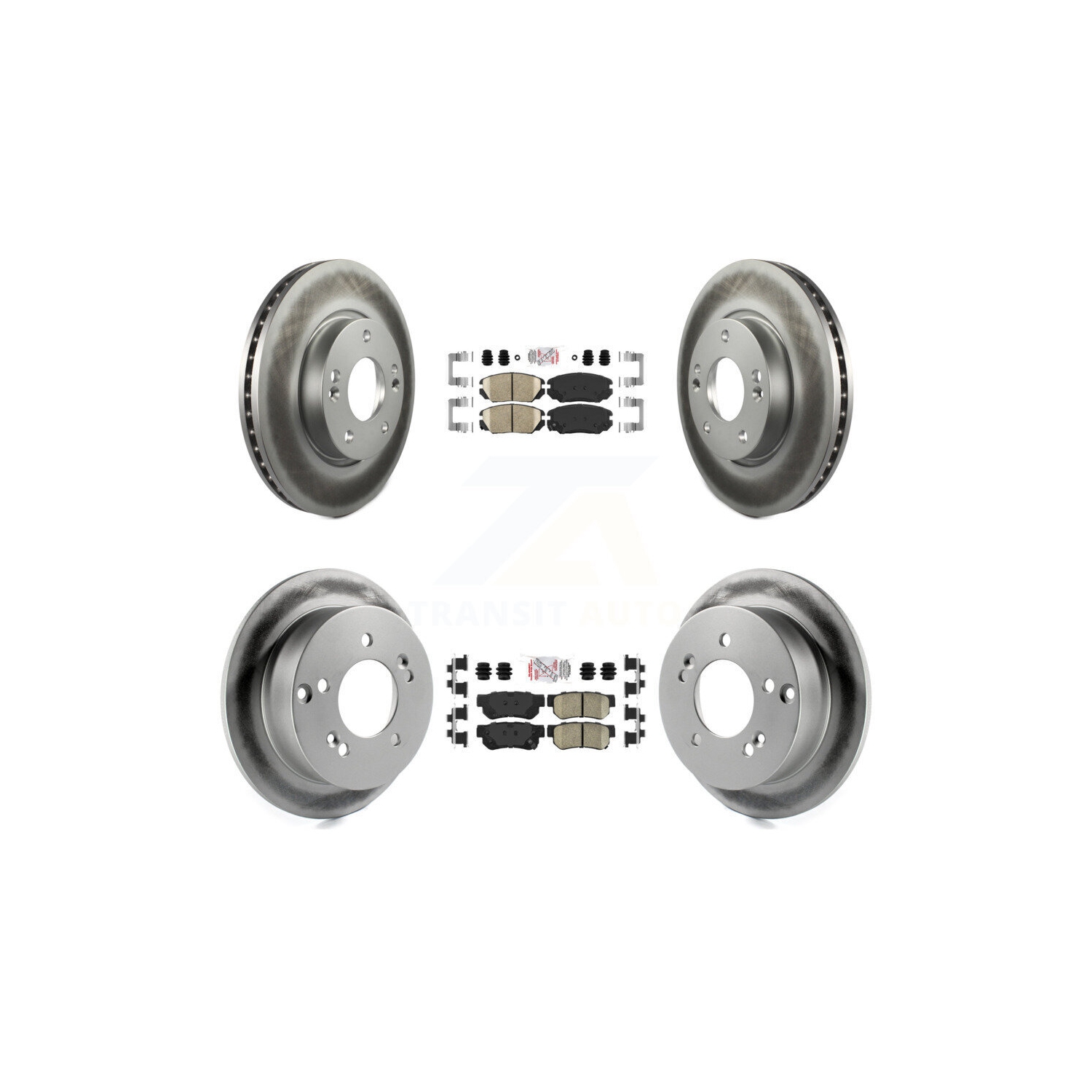 Front Rear Ceramic Pads And Coated Disc Brake Rotors Kit For Hyundai Sonata 2.4L KGA-104960