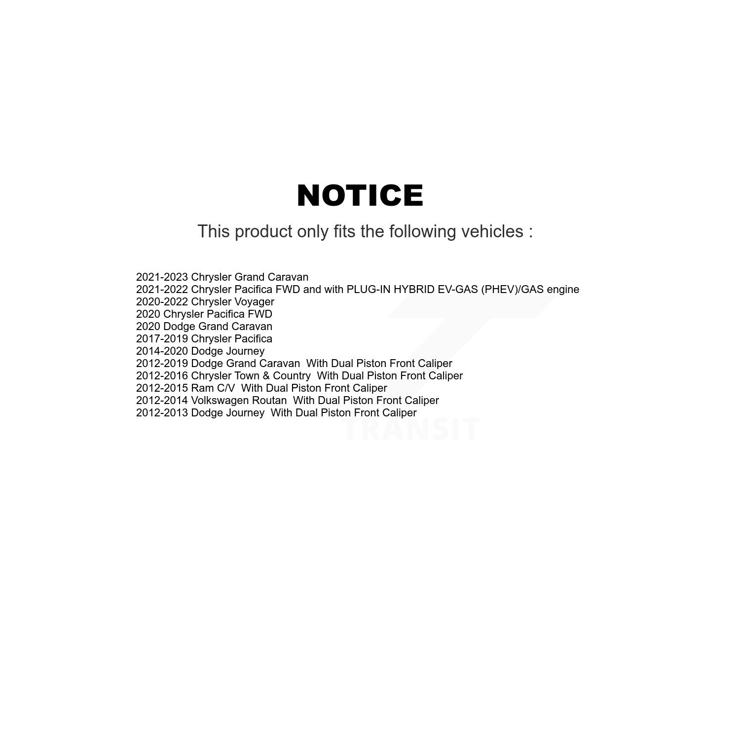 Ensemble de plaquettes semi-métalliques pour disque de frein avant Grand Caravan Journey Chrysler Pacifica K8S-100242 de Dodge