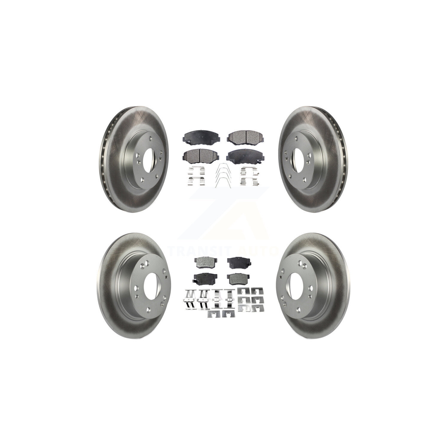 Front Rear Coated Disc Brake Rotors And Ceramic Pads Kit For Honda Accord KGT-100840