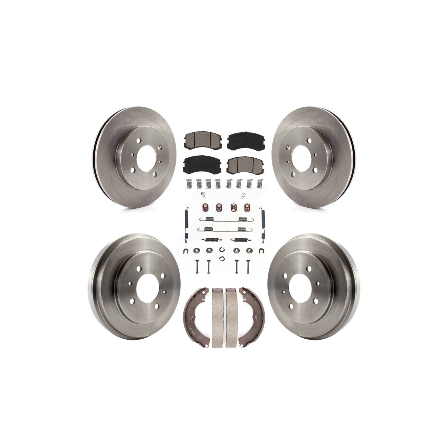 Front Rear Disc Brake Rotors Ceramic Pads And Drum Kit For Mitsubishi Lancer K8C-102181