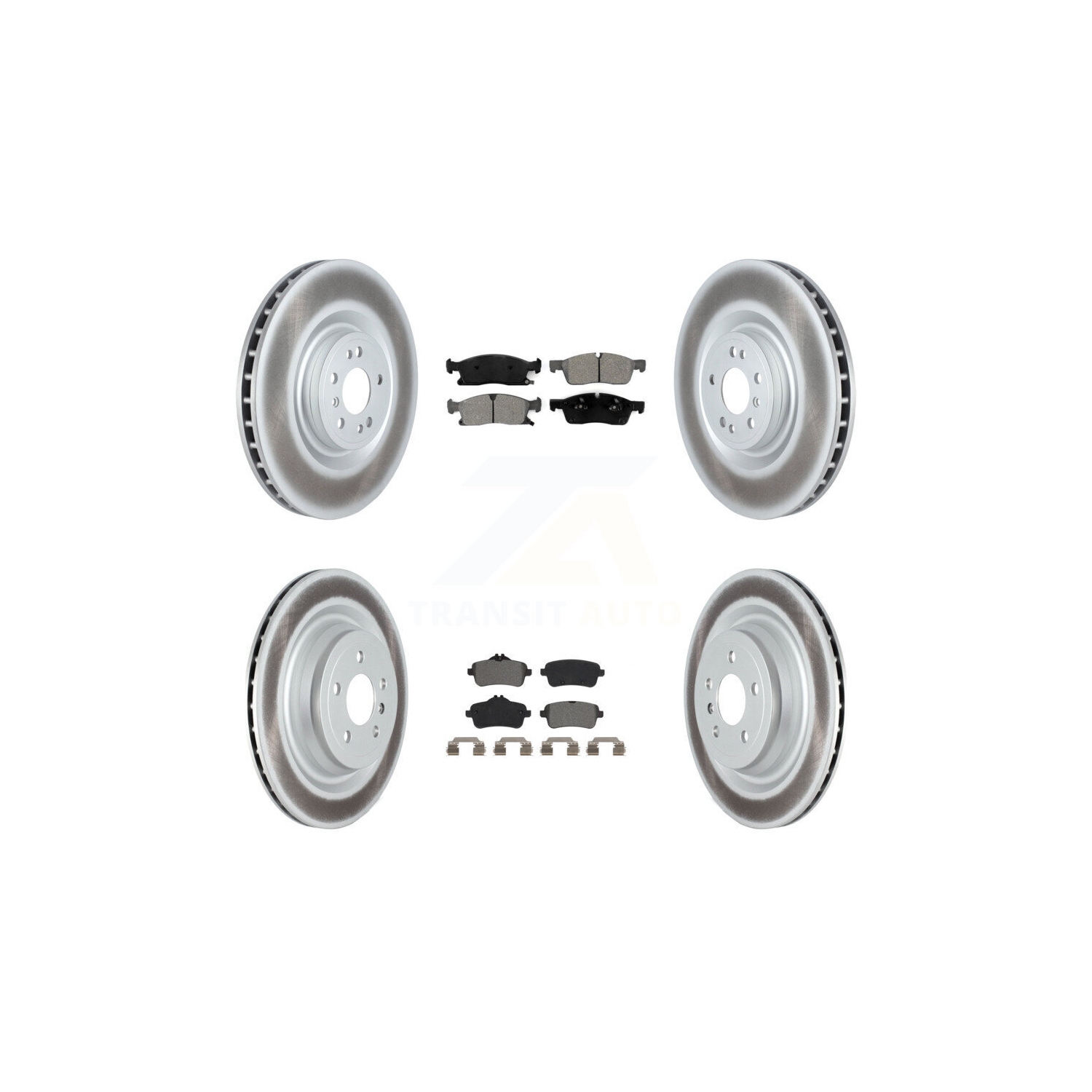 Front Rear Coated Brake Rotors Semi-Metallic Pad Kit For Mercedes-Benz GL350 GLS450 GL450 KGS-102348