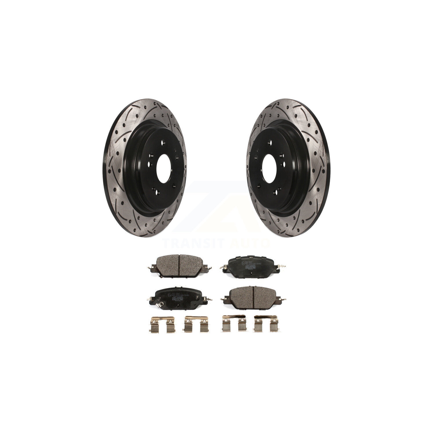 Ensemble disque de frein perforé et disque perforé enduit arrière et plaquette en céramique pour Honda CR-V KDT-100709 2017-2024