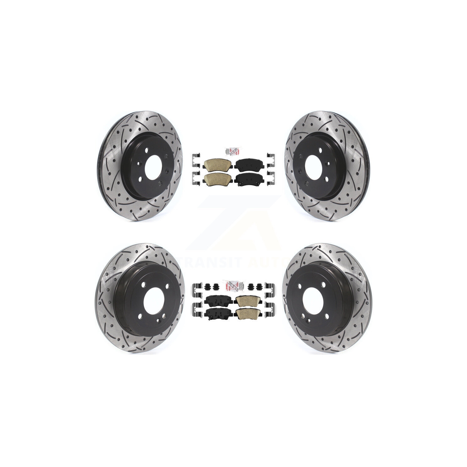 Plaquettes de frein avant arrière en céramique et disques perforés recouverts pour Kia Rio KDA-102627