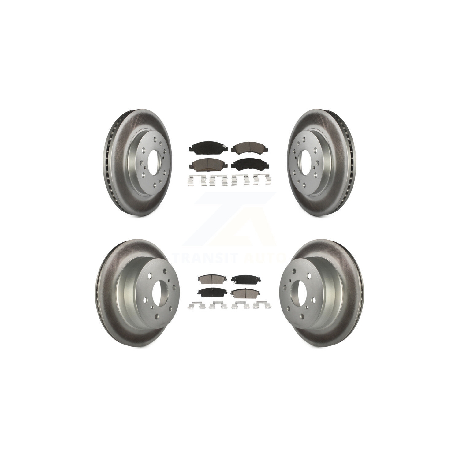 Front Rear Coat Brake Rotor Ceramic Pad Kit For Chevrolet GMC Sierra 1500 Silverado Tahoe KGC-101393