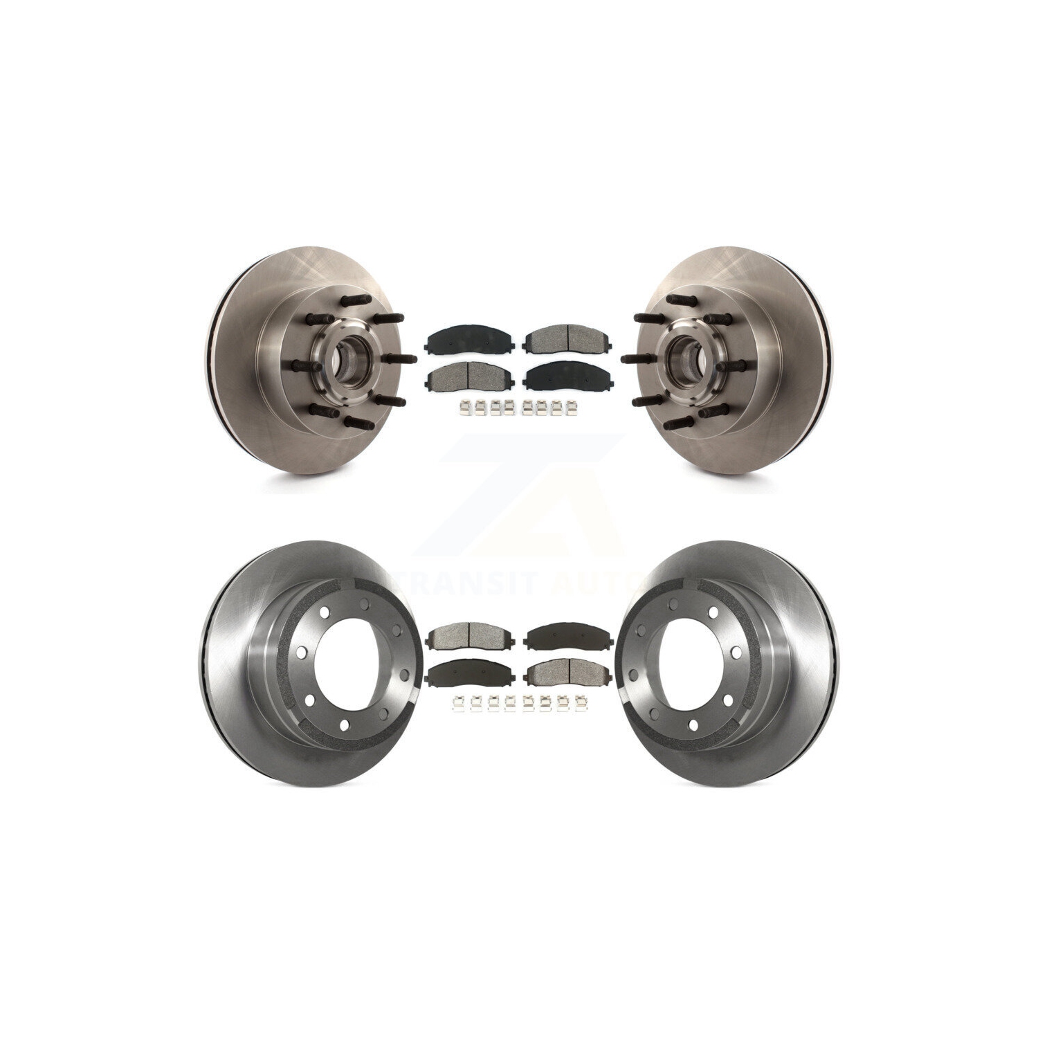 Front Rear Disc Brake Rotors And Semi-Metallic Pads Kit For Ford F-350 Super Duty K8S-103101