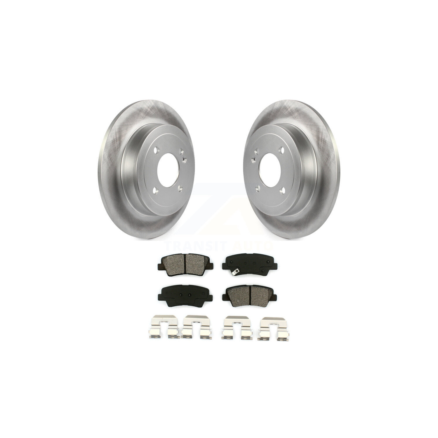 Rear Coated Disc Brake Rotors And Semi-Metallic Pads Kit For 2011 Hyundai Accent KGS-101469