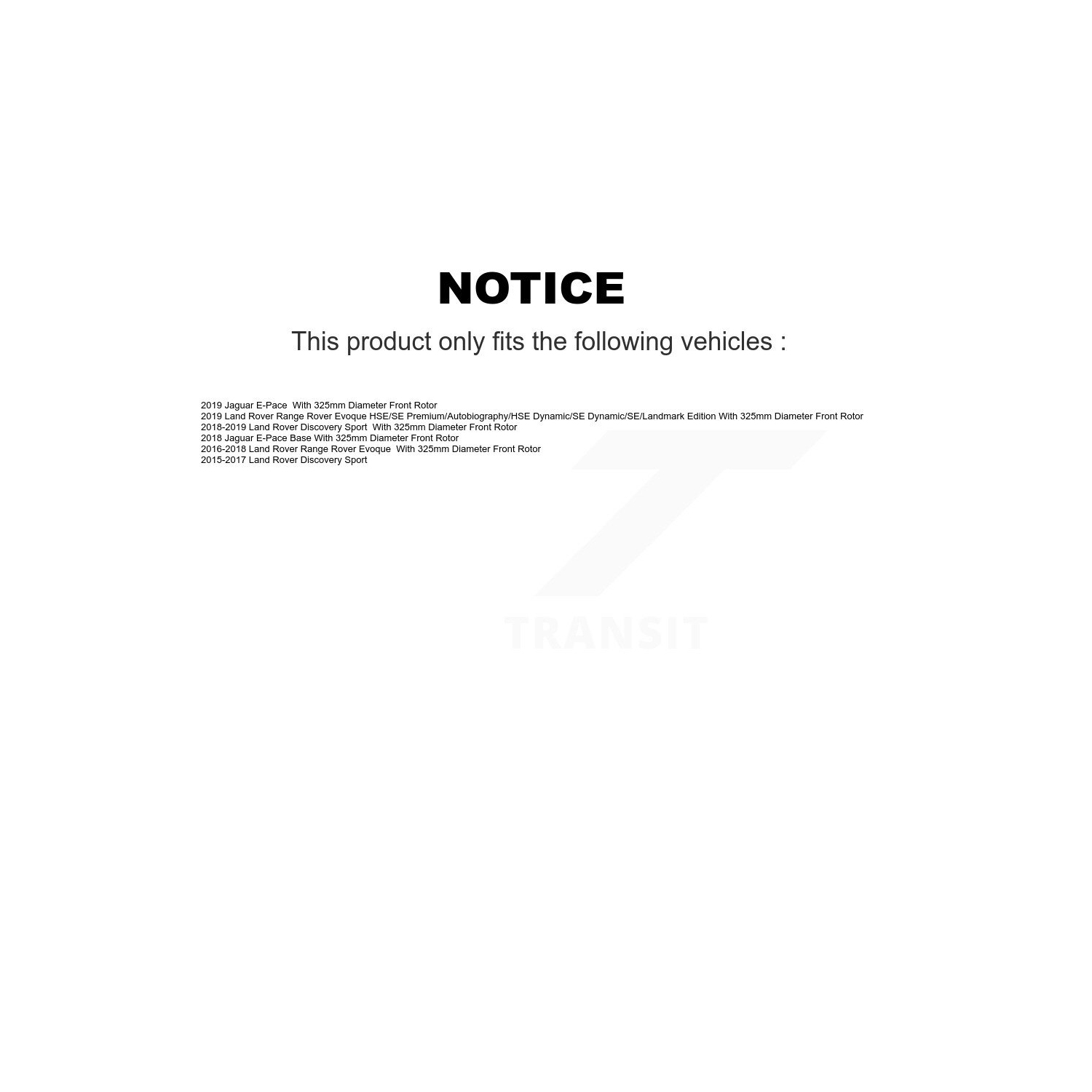 Plaquettes de frein à fente pour perceuse avant pour Land Rover Discovery Sport Range Evoque KDT-100989