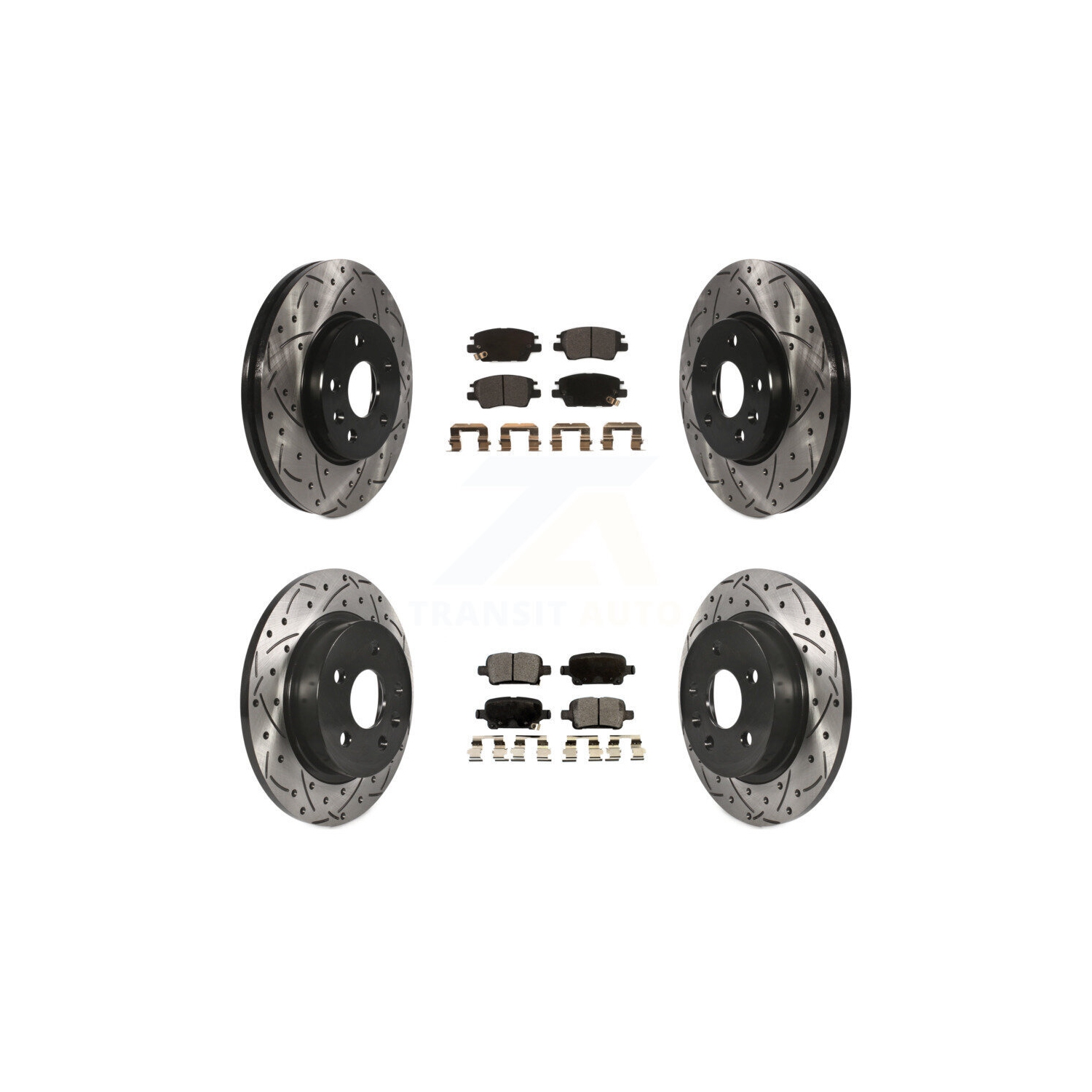 Kit de plaquettes semi-métalliques de frein à disque perforé à fente, enduites à l'avant, pour Cruze KDF-100200 de Chevrolet