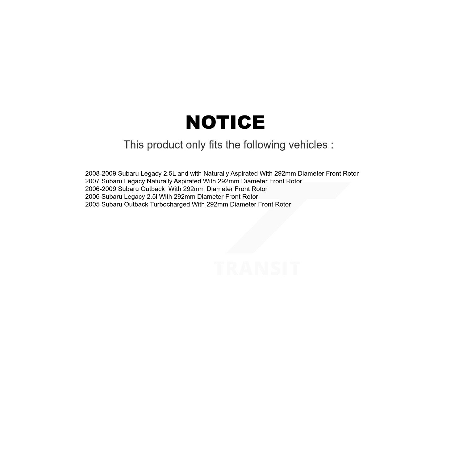 Plaquettes et disques de frein arrière en céramique à l'avant pour Subaru Outback Legacy K8&nbsp;A-102792