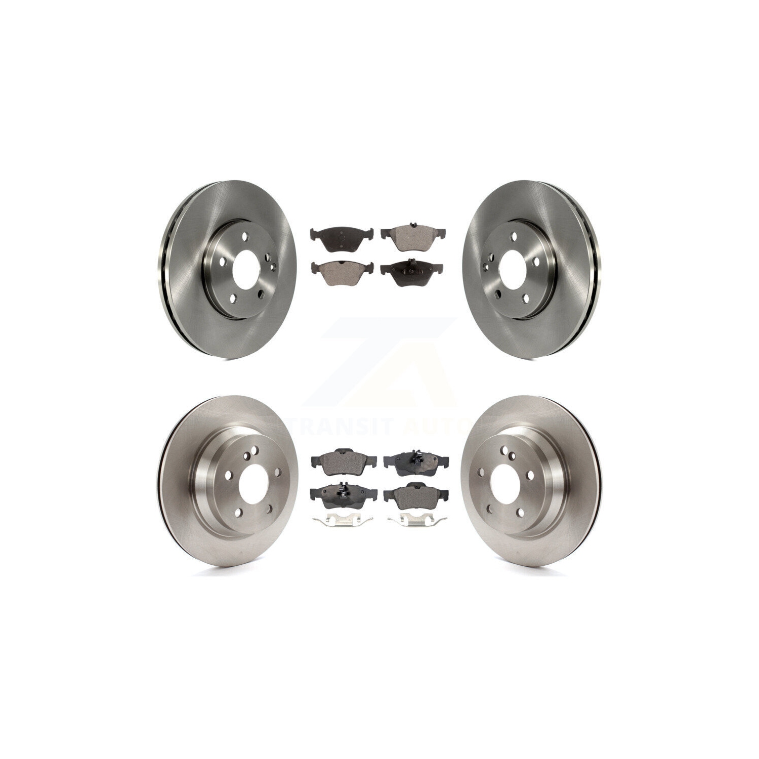 Jeu de plaquettes en céramique pour disque de frein avant arrière pour Mercedes-Benz E320 AWD 04-05 avec évent K8T-101393