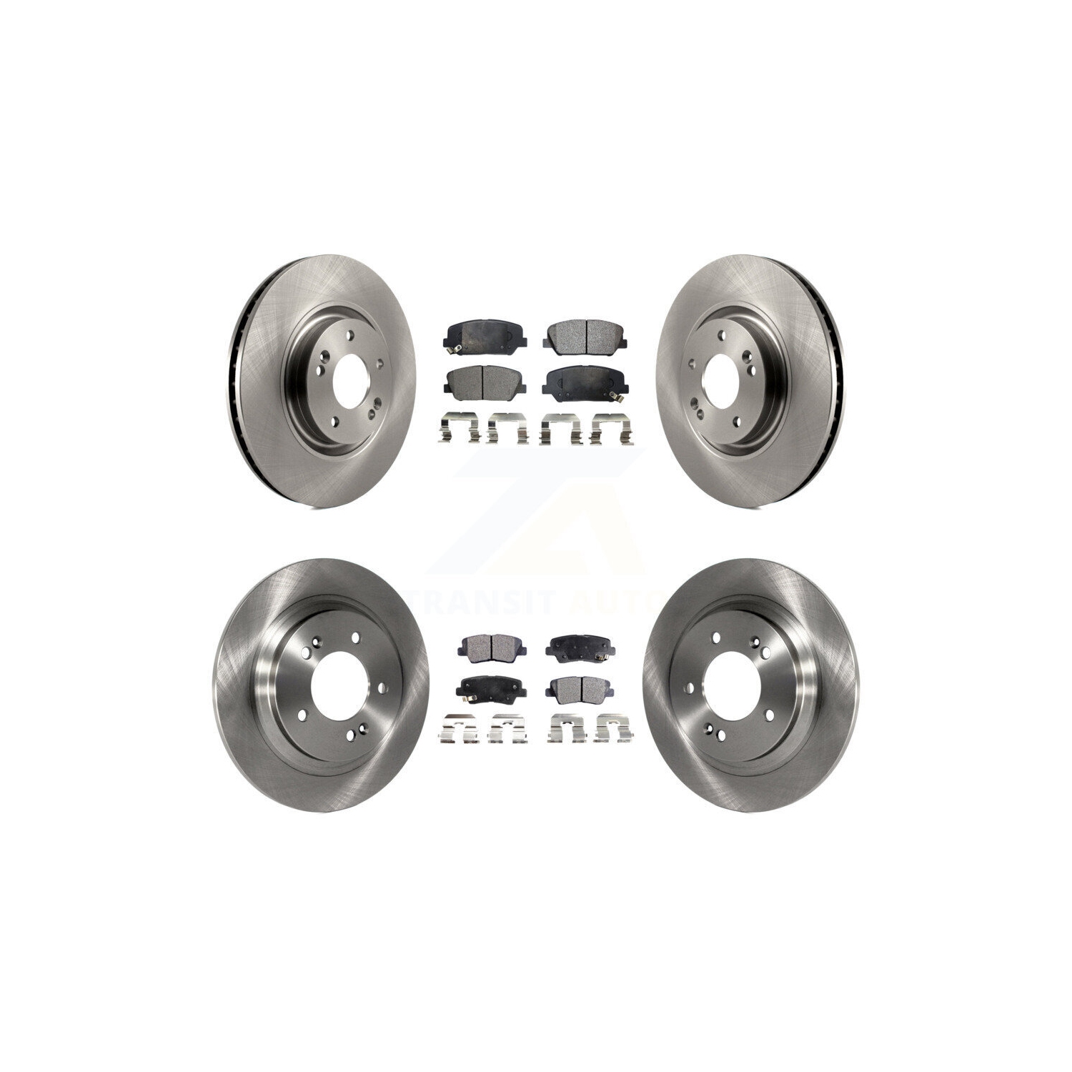 Front Rear Brake Rotor & Semi-Metallic Pad Kit For Kia Optima With Electric Parking K8F-101415