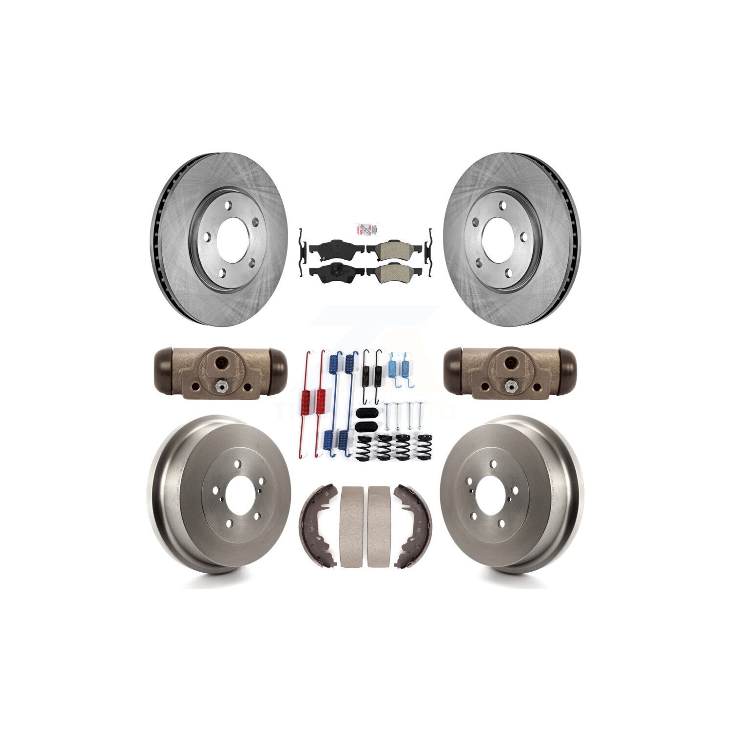 Front Rear Brake Rotors Semi-Metallic Pad Drum Kit For Dodge Caravan Grand Chrysler K8A-105476