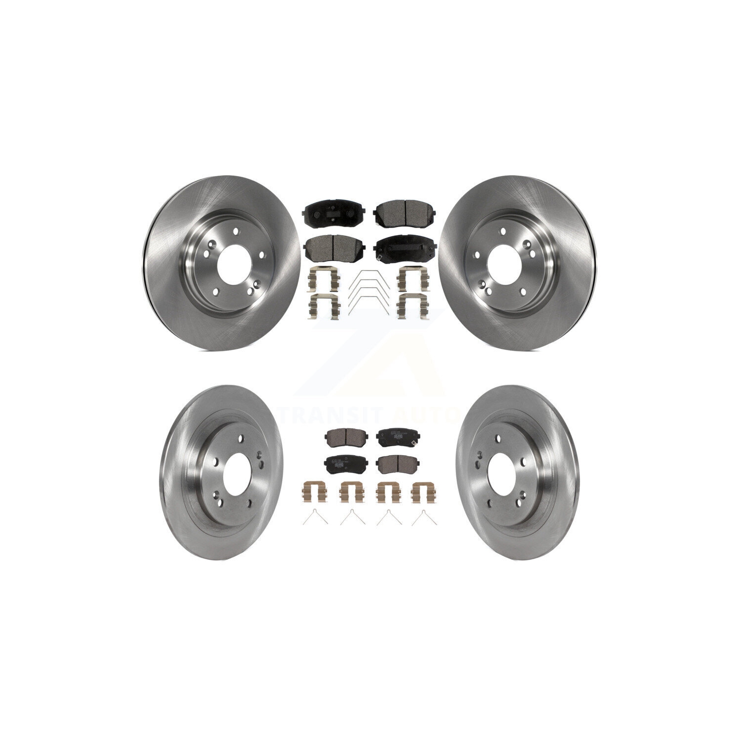Front Rear Disc Brake Rotors And Ceramic Pads Kit For Hyundai Kona Kia Seltos K8T-104160