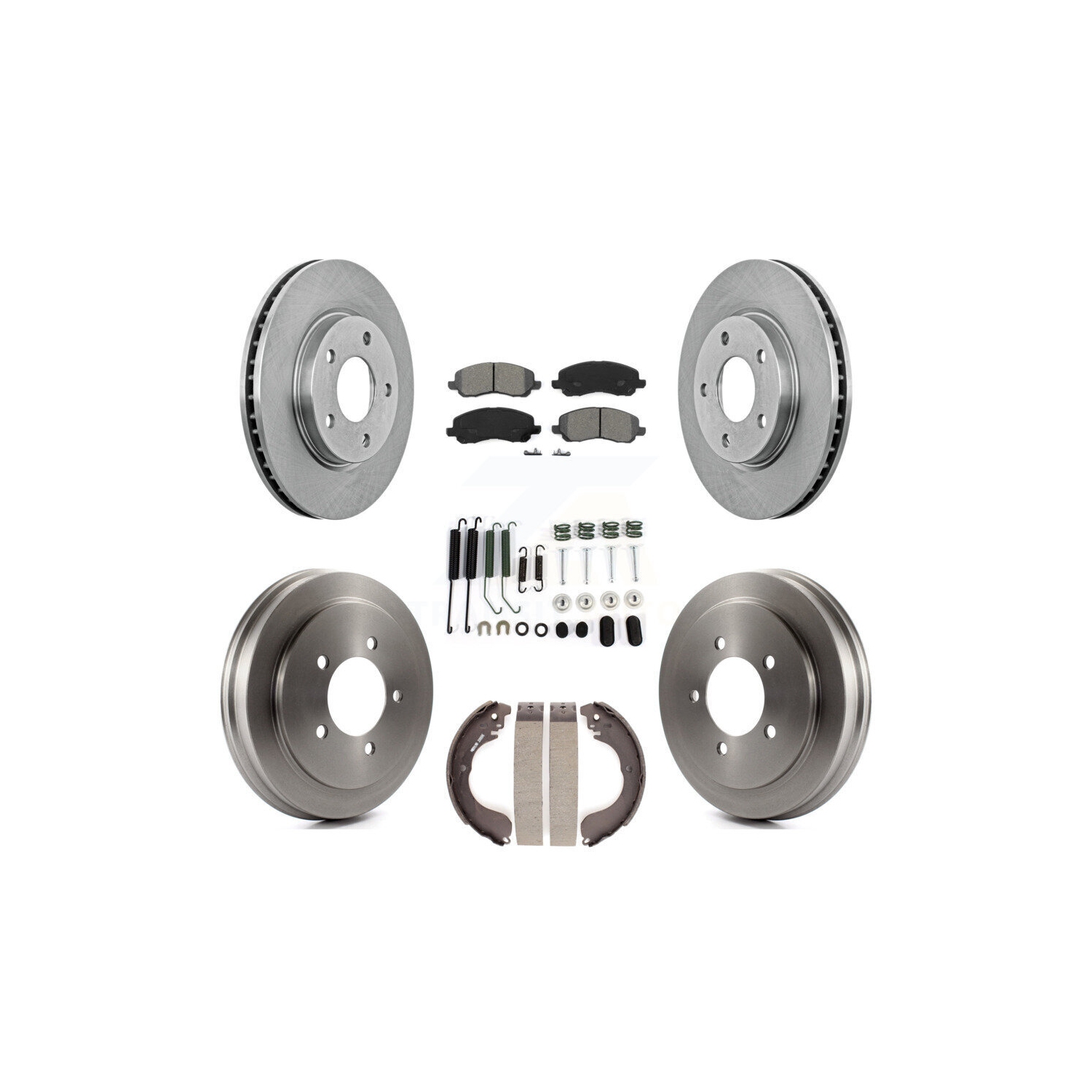 Disques de frein à disque avant arrière, plaquettes semi-métalliques et tambour pour Dodge Caliber K8S-102071