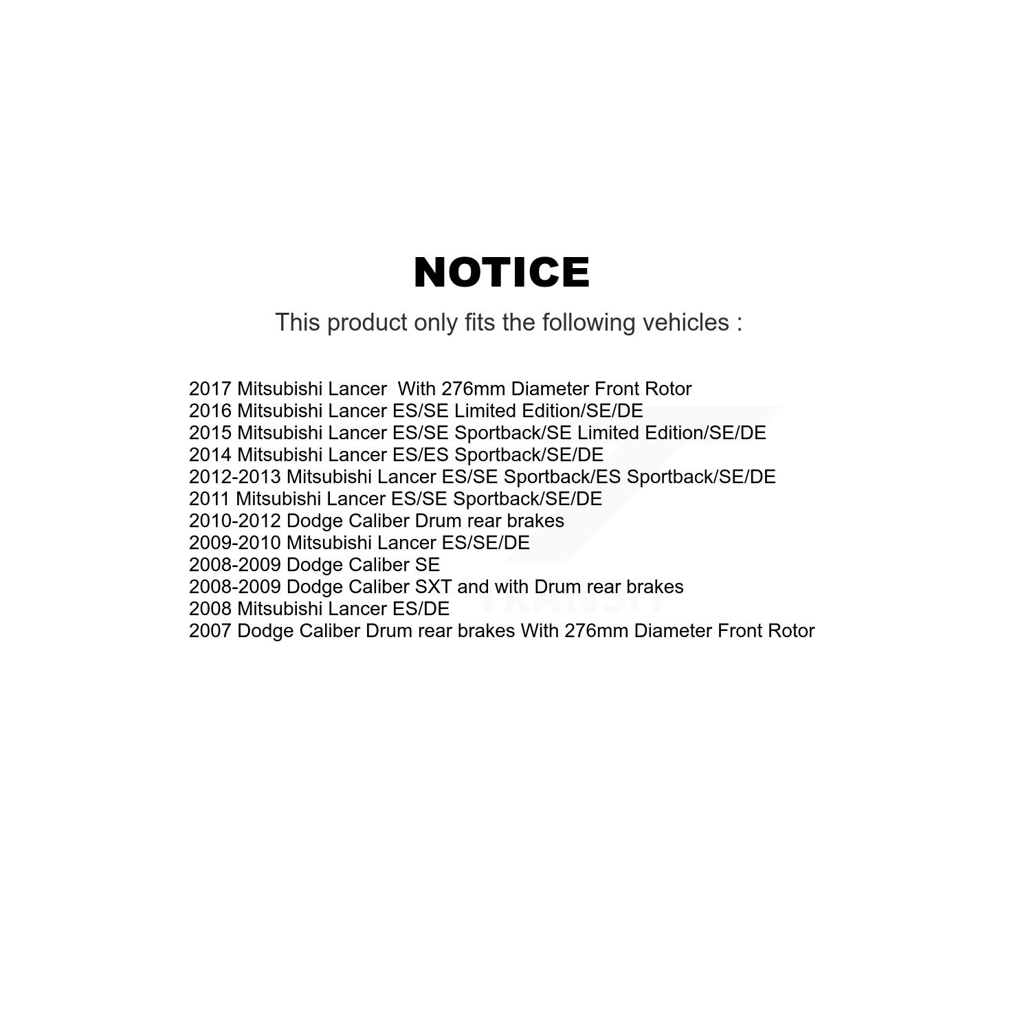 Ensemble de disques de frein à disque enduits à l'avant et plaquettes en céramique pour KGA-100296 de calibre Dodge Mitsubishi Lancer