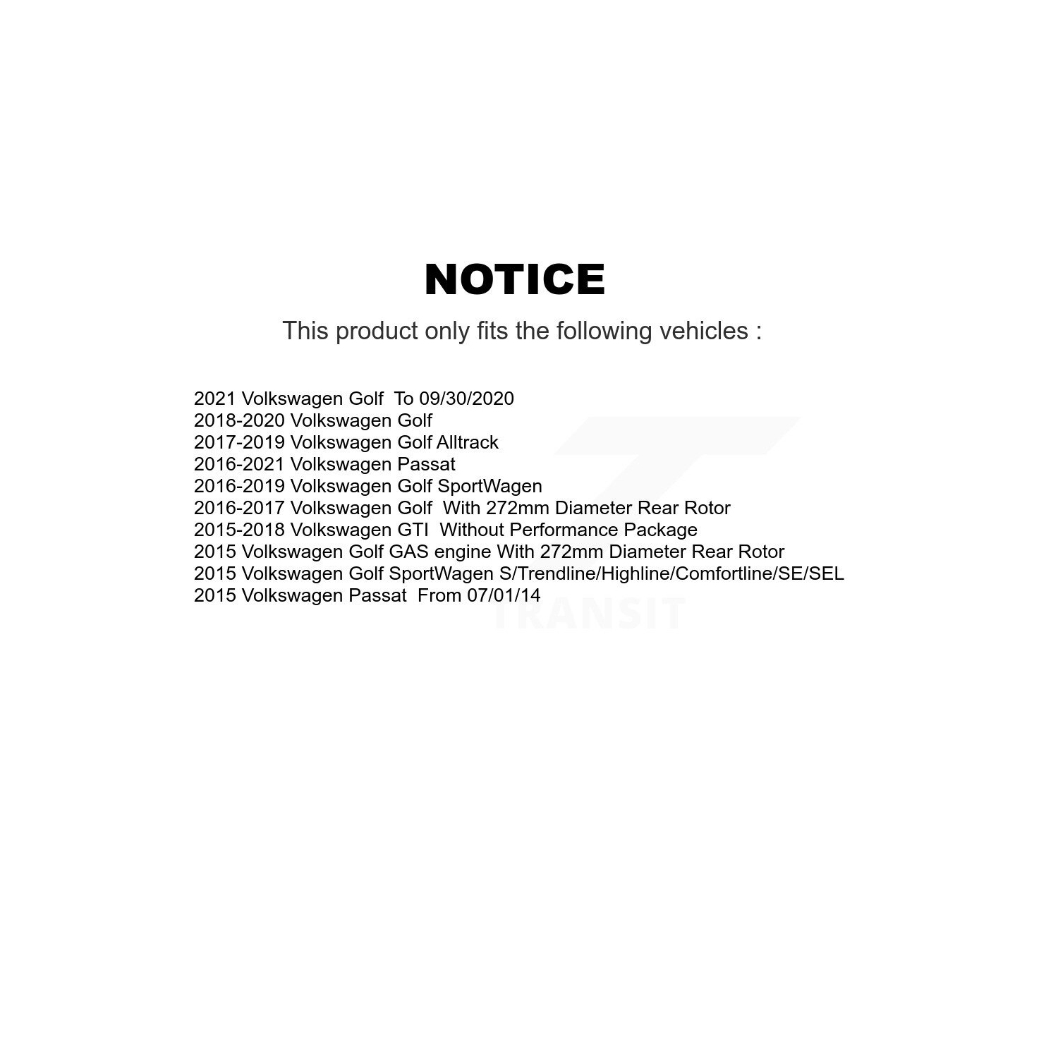 Rear Disc Brake Rotors Ceramic Pad Kit For Volkswagen Golf SportWagen Passat GTI Alltrack K8T-102985