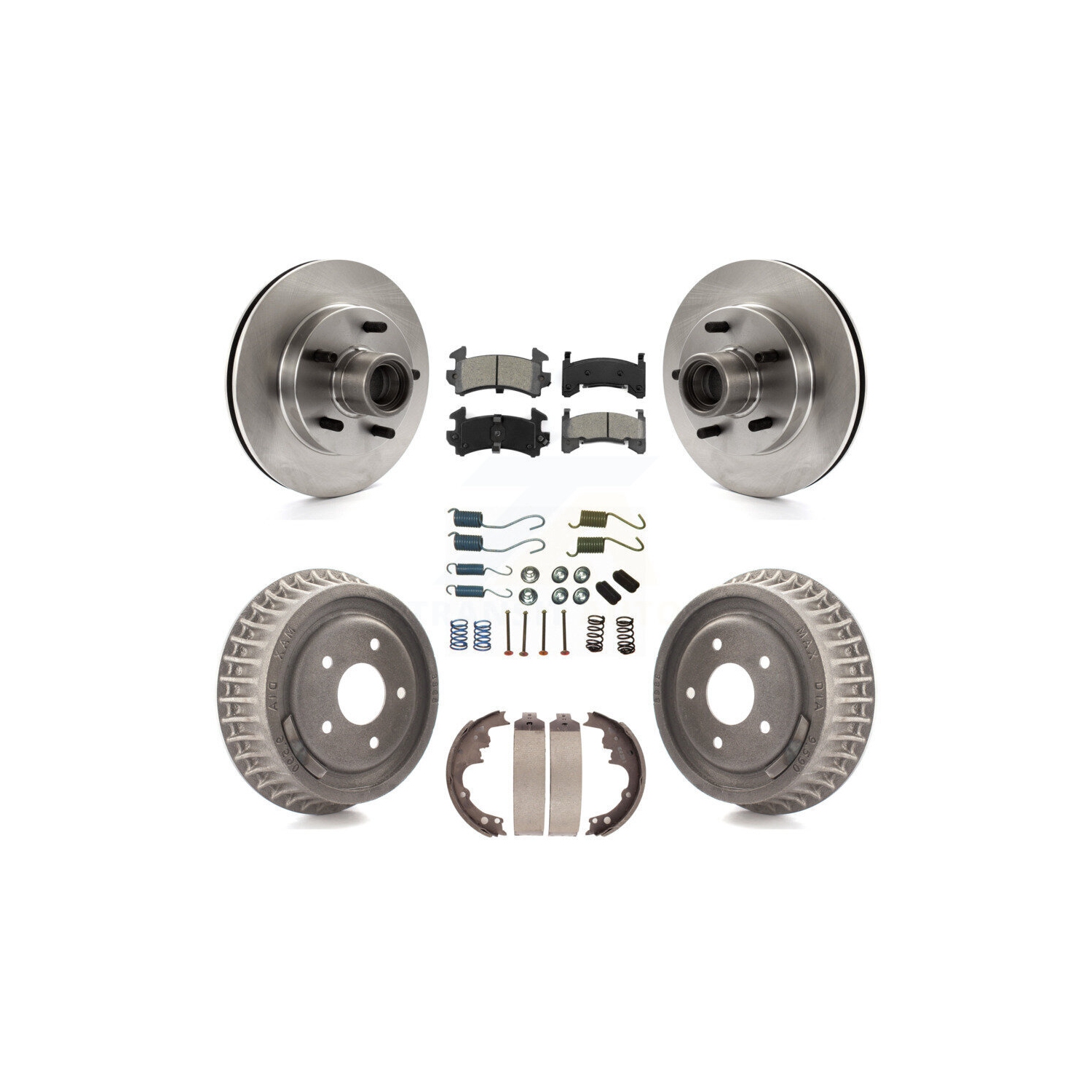 Front Rear Brake Rotor Semi-Metallic Pad Drum Kit For 2003 Chevrolet S10 GMC Sonoma K8S-102188