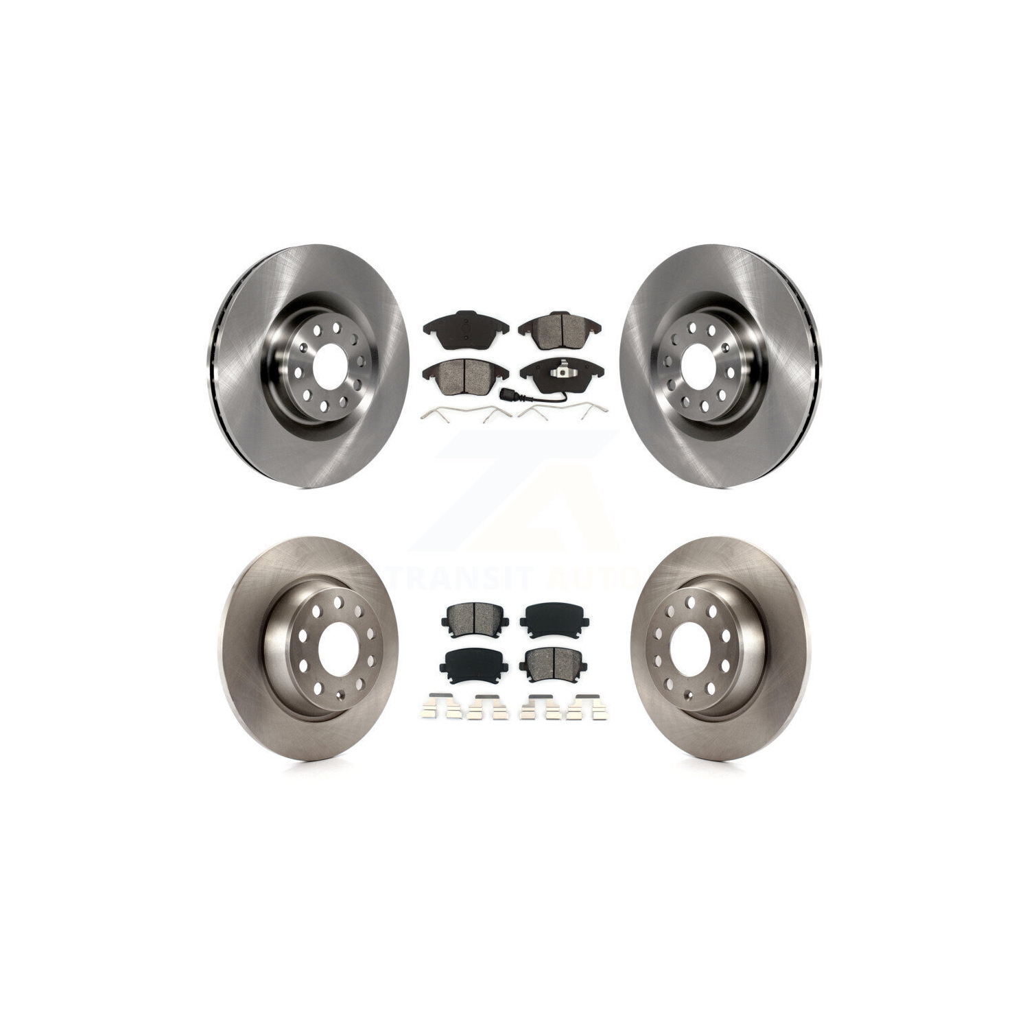 Front Rear Disc Brake Rotors And Semi-Metallic Pads Kit For Volkswagen CC K8S-103637