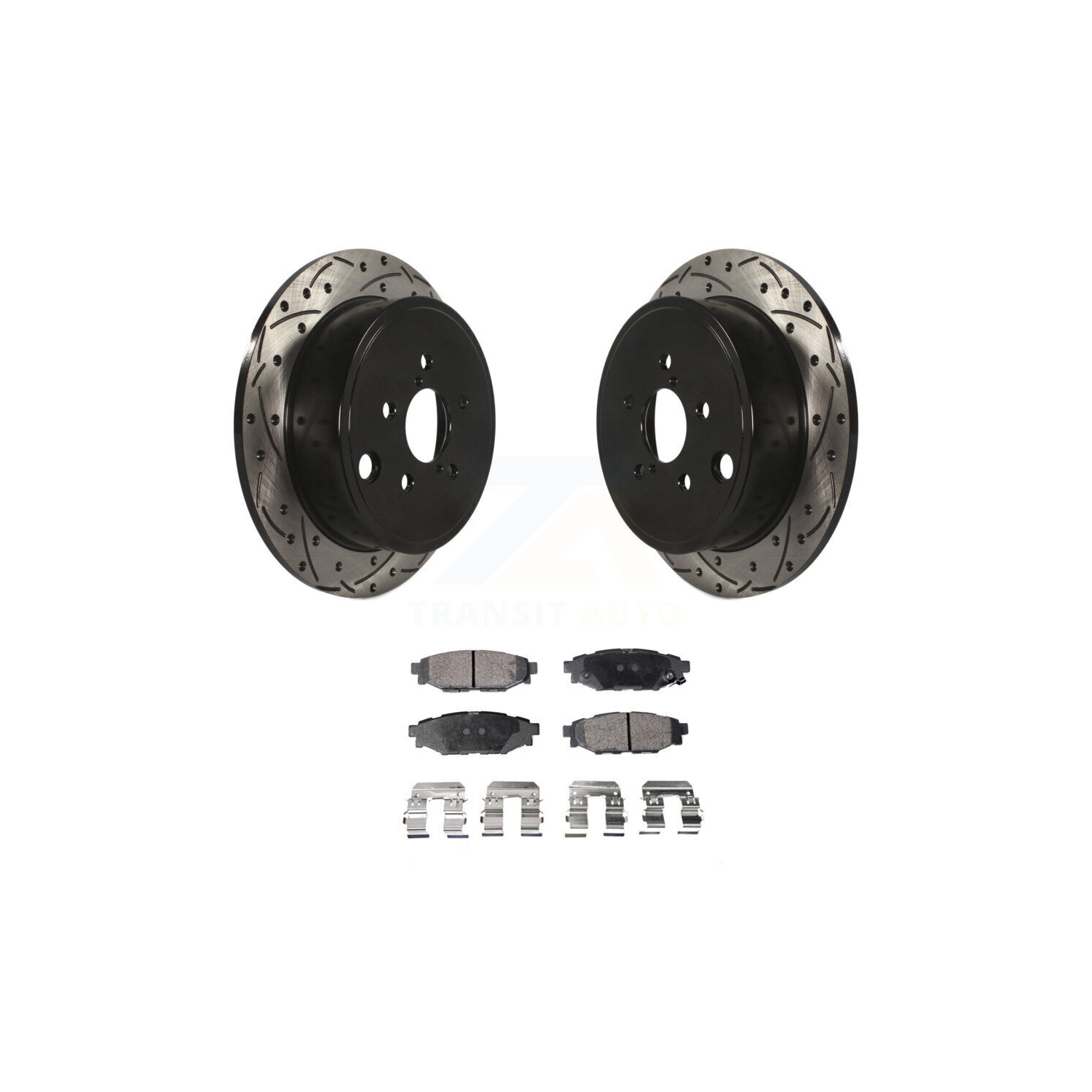 Rear Drilled Slot Brake Rotors Ceramic Pad Kit For Subaru Impreza Forester Outback Legacy KDT-100516