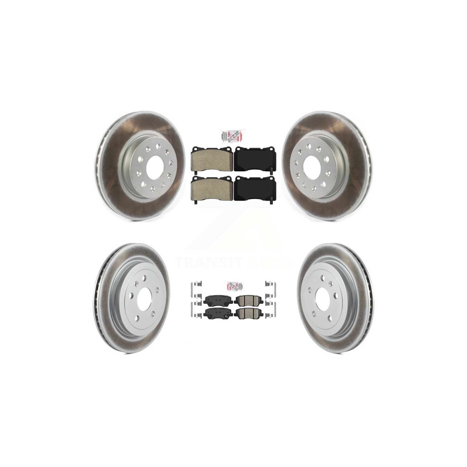 Plaquettes arrière semi-métalliques en céramique et disques de frein enduits pour Cadillac CTS KGA-102306