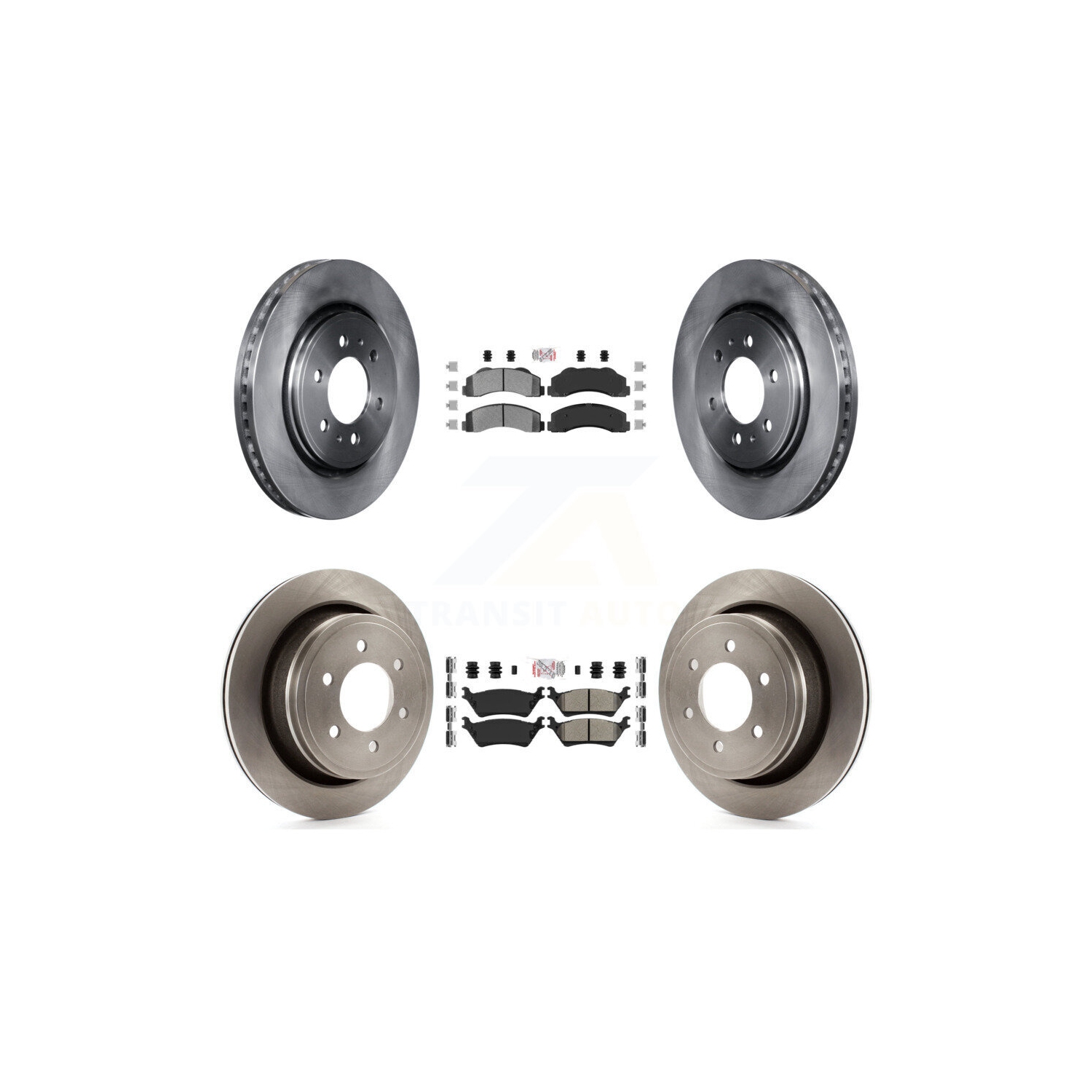 Plaquettes semi-métalliques avant et disques de frein arrière pour Ford F-150 K-8&nbsp;A-106808