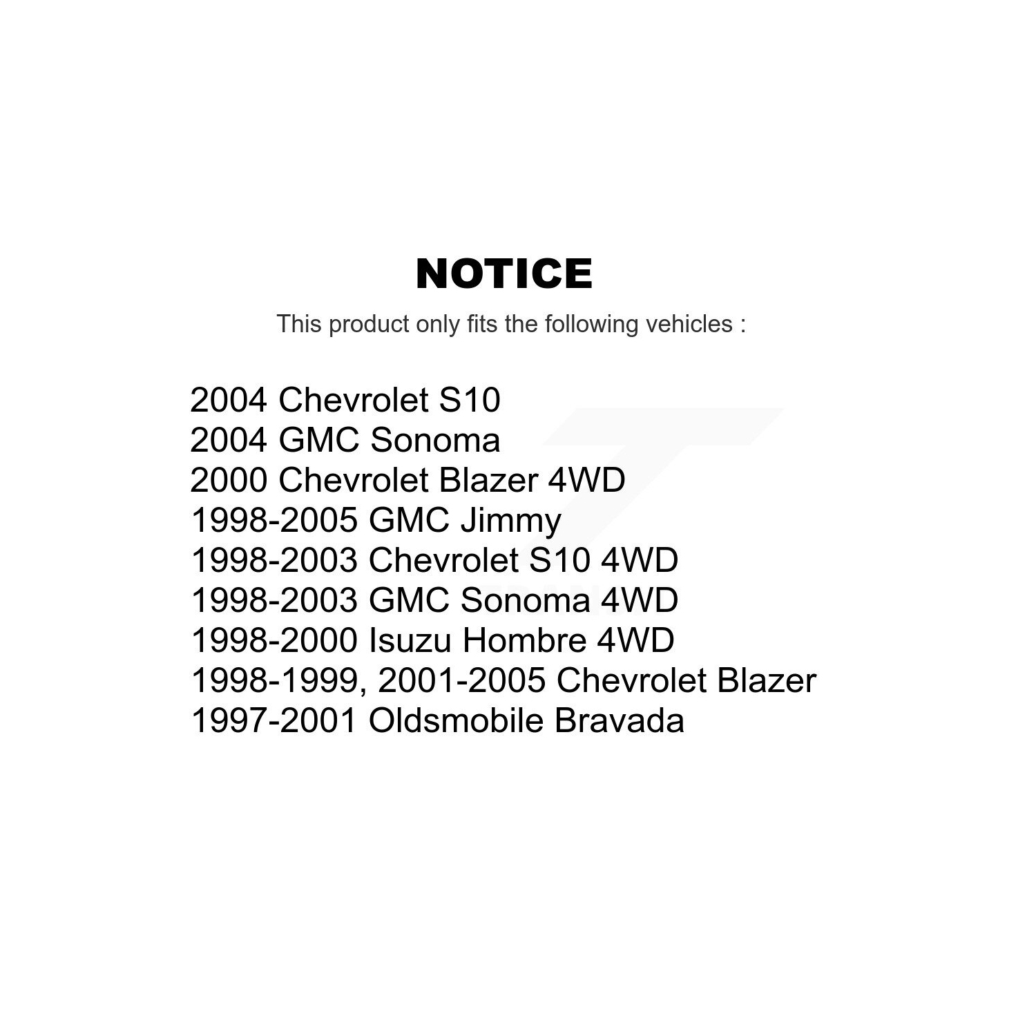 Ensemble de plaquettes en céramique pour disques de frein avant GMC Blazer S10 Jimmy Sonoma Isuzu KGA-100801 de Chevrolet