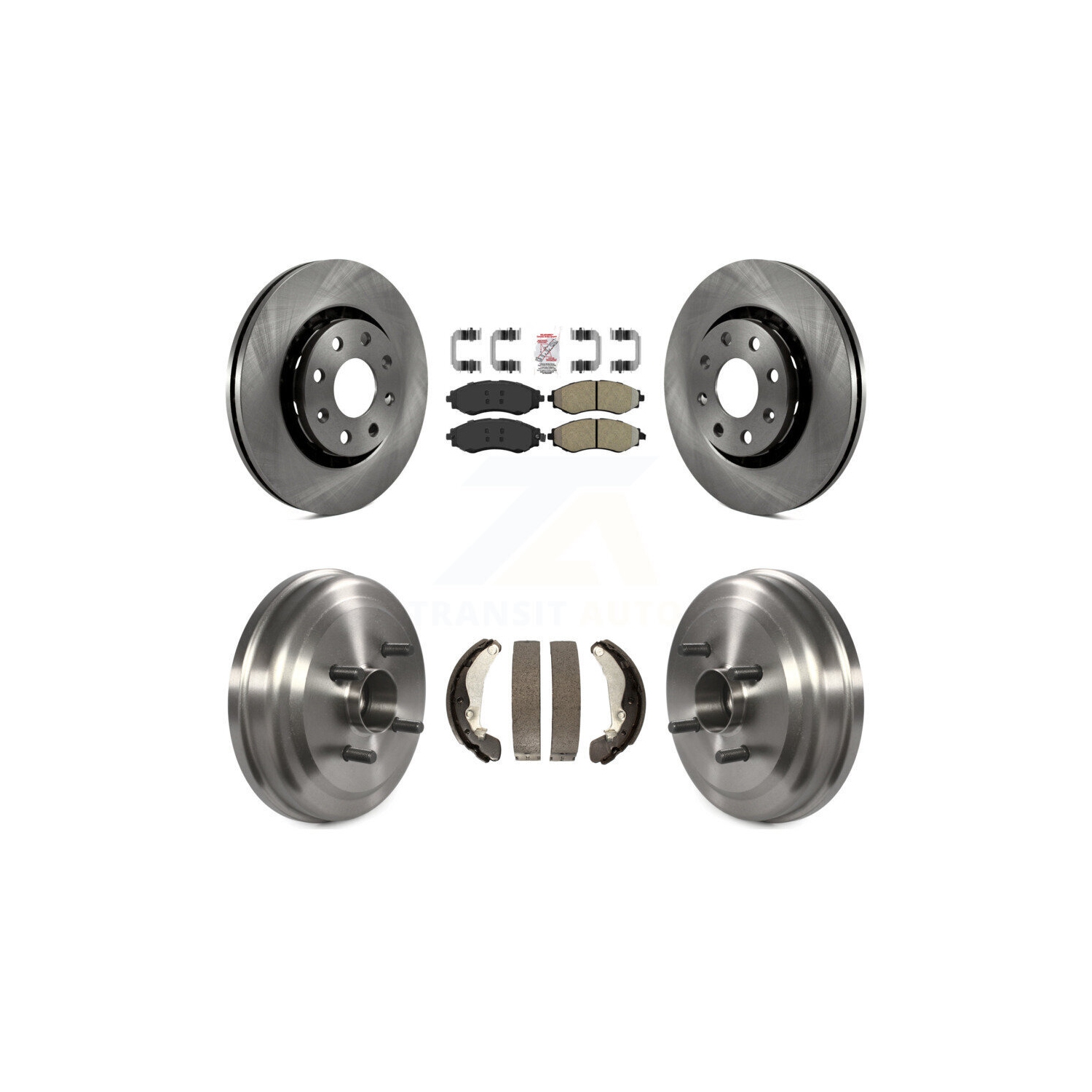 Front Rear Brake Rotor Semi-Metallic Pad & Drum Kit For Chevrolet Aveo Pontiac Aveo5 Wave K8A-105218