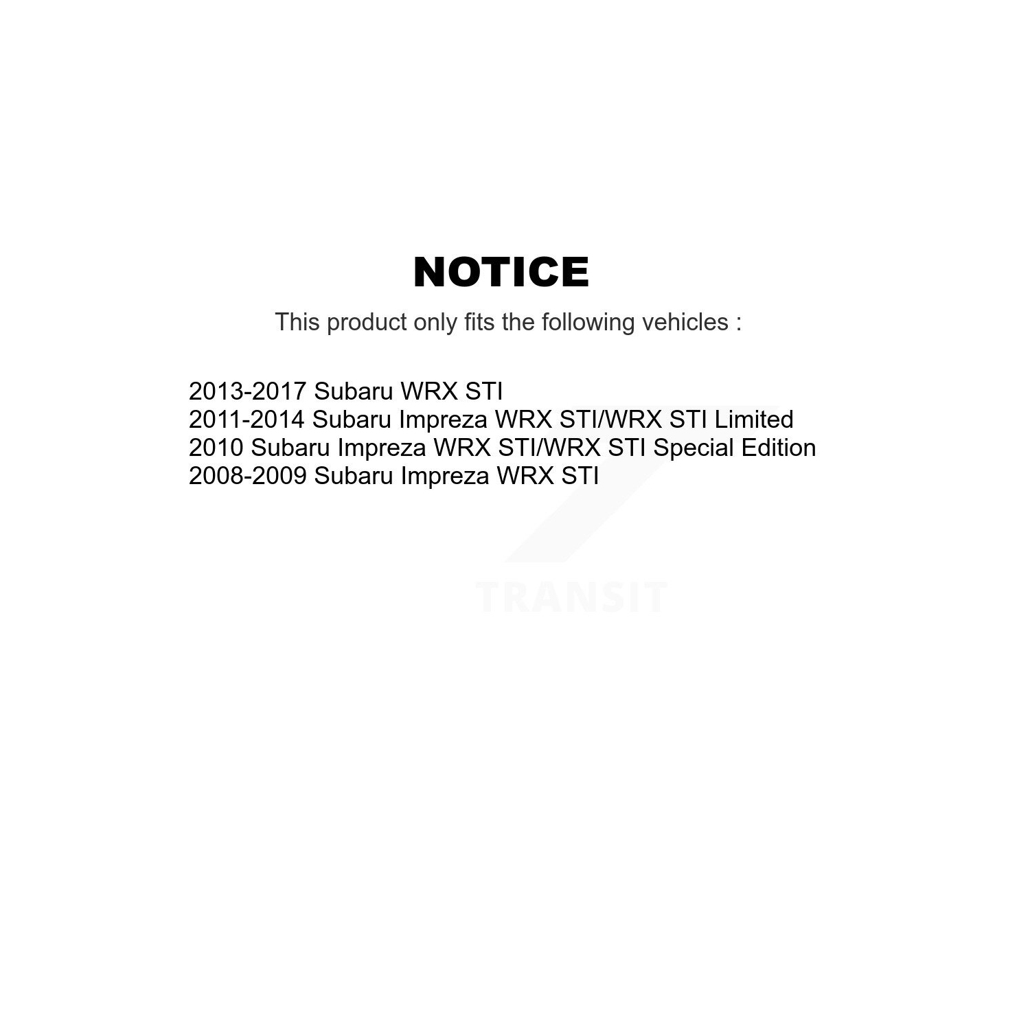 Disques de frein arrière recouverts et plaquettes semi-métalliques pour Subaru Impreza WRX STI KGA-103734