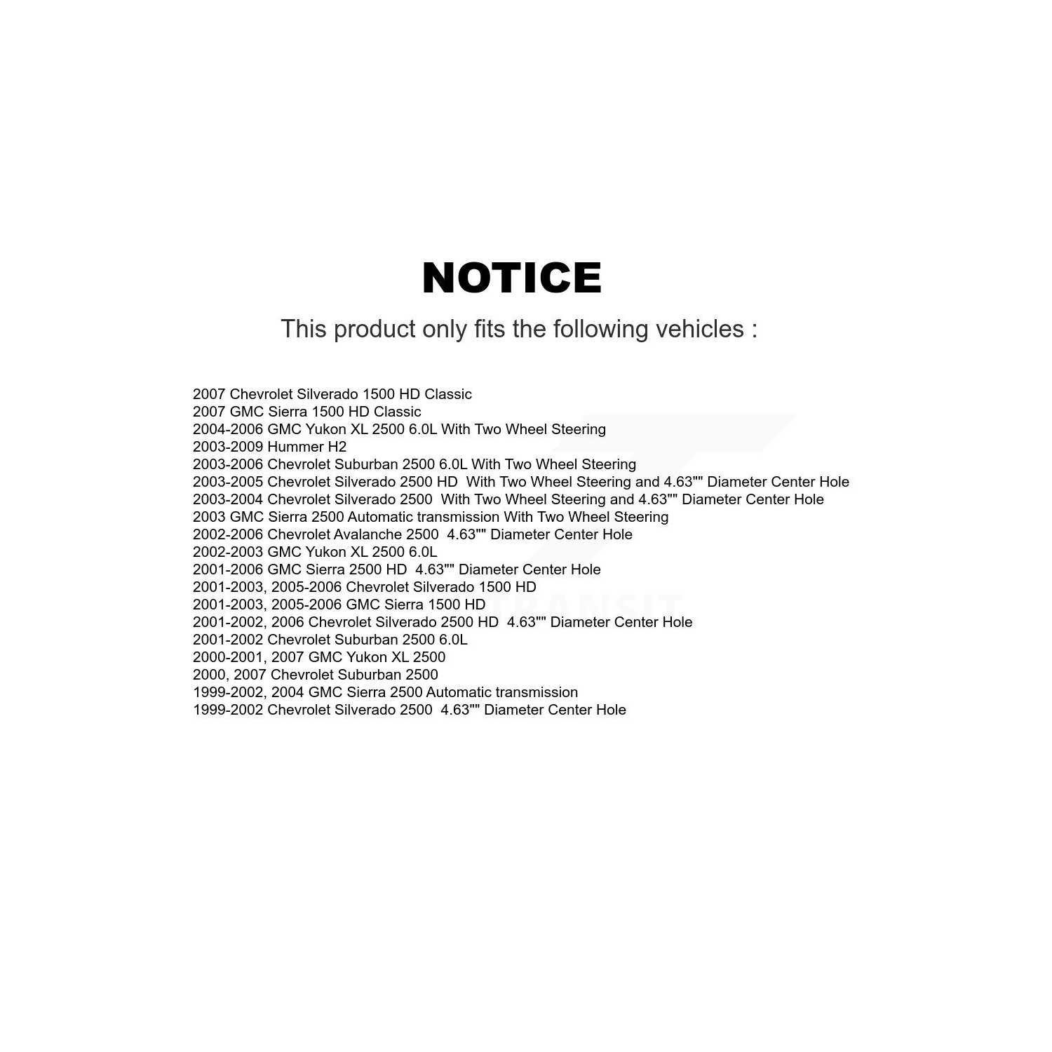 Jeu de plaquettes semi-métalliques pour disque de frein à fente de perceuse arrière pour Chevrolet GMC Sierra 2500 HD Hummer KDA-102267