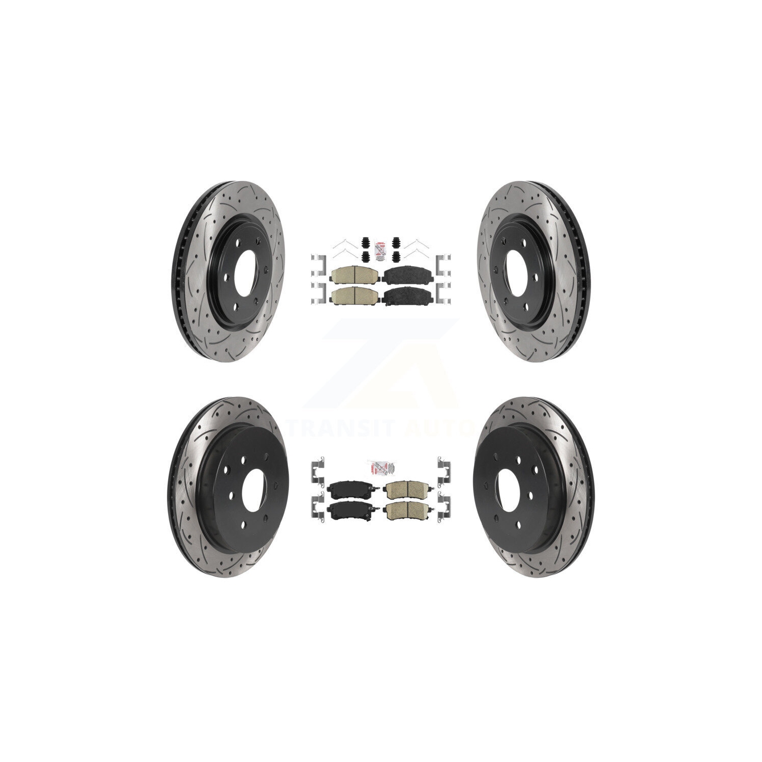 Ensemble de disques de frein avant à fente percée avec plaquette en céramique arrière pour INFINITI QX80 Nissan Armada QX56 KDA-101628