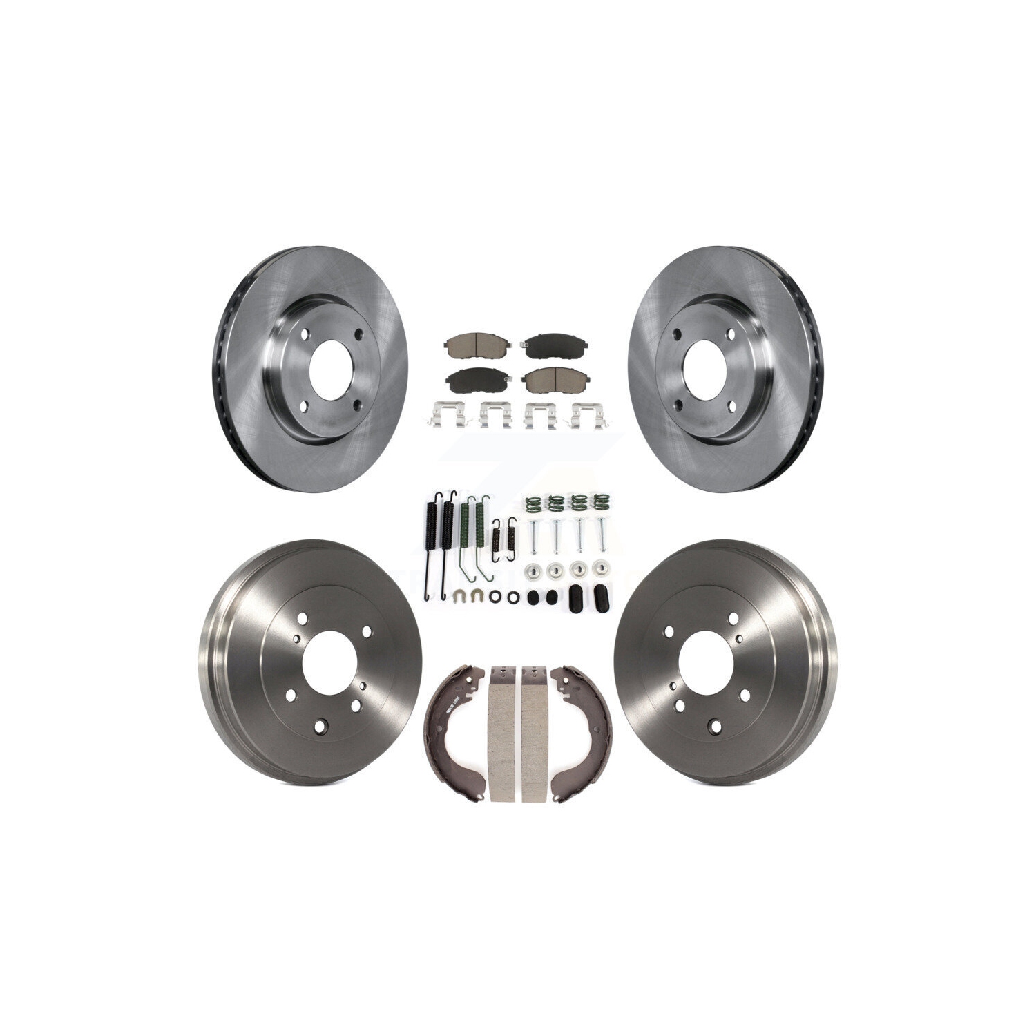 Front Rear Disc Brake Rotors Ceramic Pads And Drum Kit For Nissan Versa Sentra Cube K8C-102240